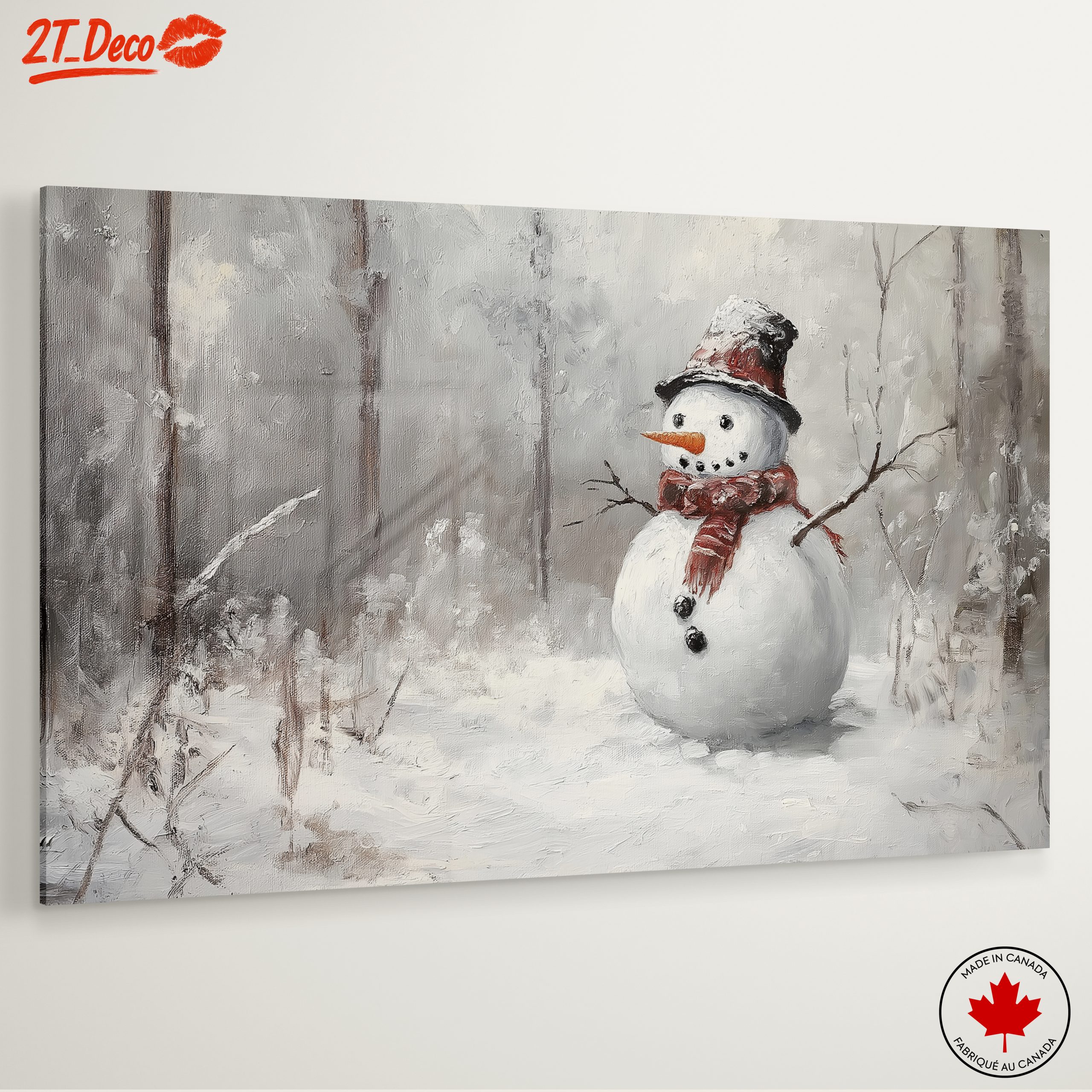 Charming Snowman in Winter Landscape - Image 6