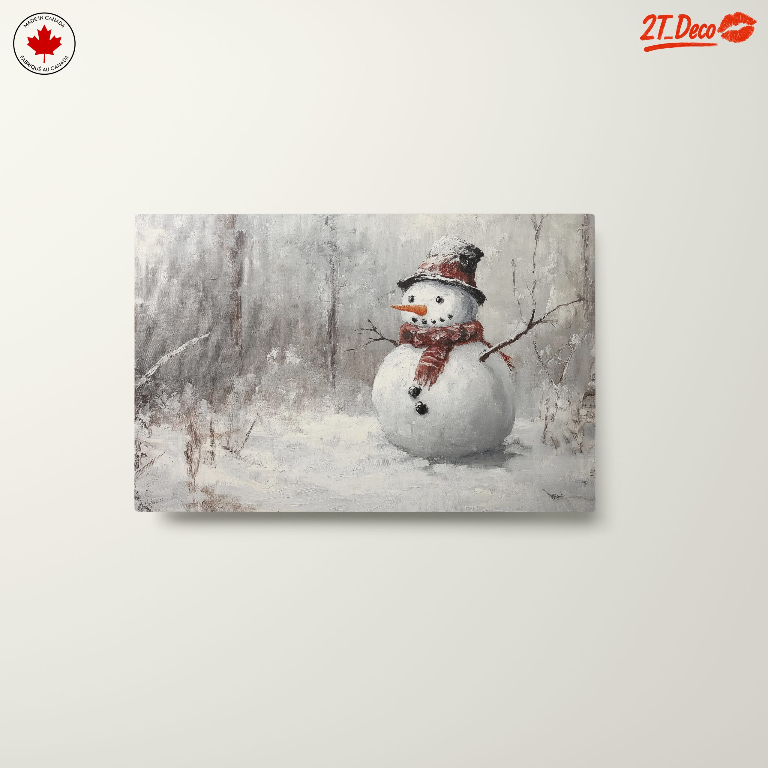 Charming Snowman in Winter Landscape - Image 10