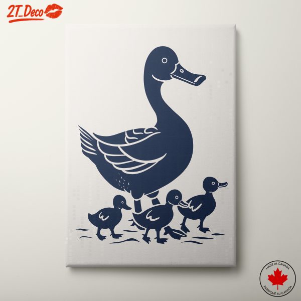 Playful Duck and Ducklings Artwork