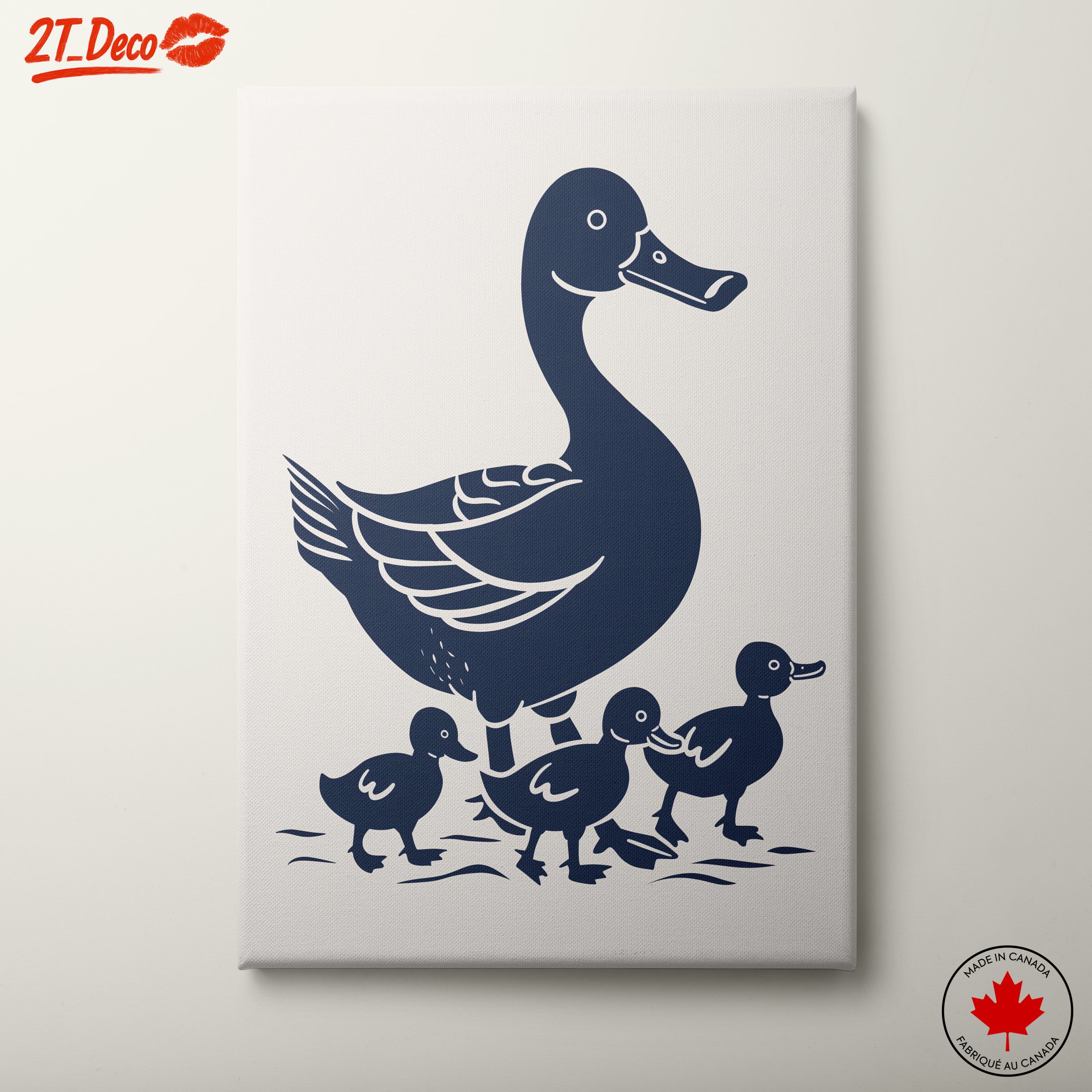 Playful Duck and Ducklings Artwork
