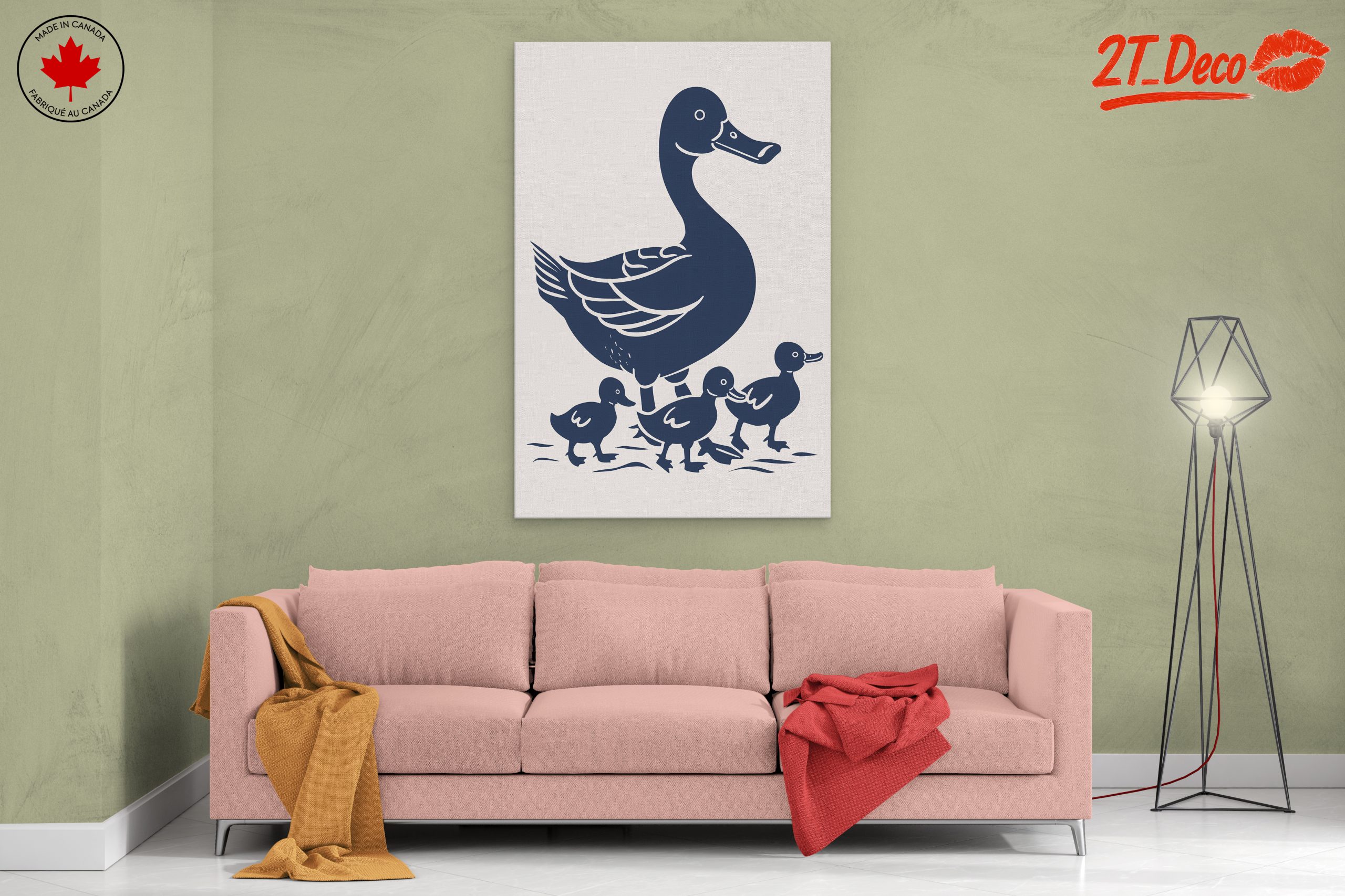 Playful Duck and Ducklings Artwork - Image 2