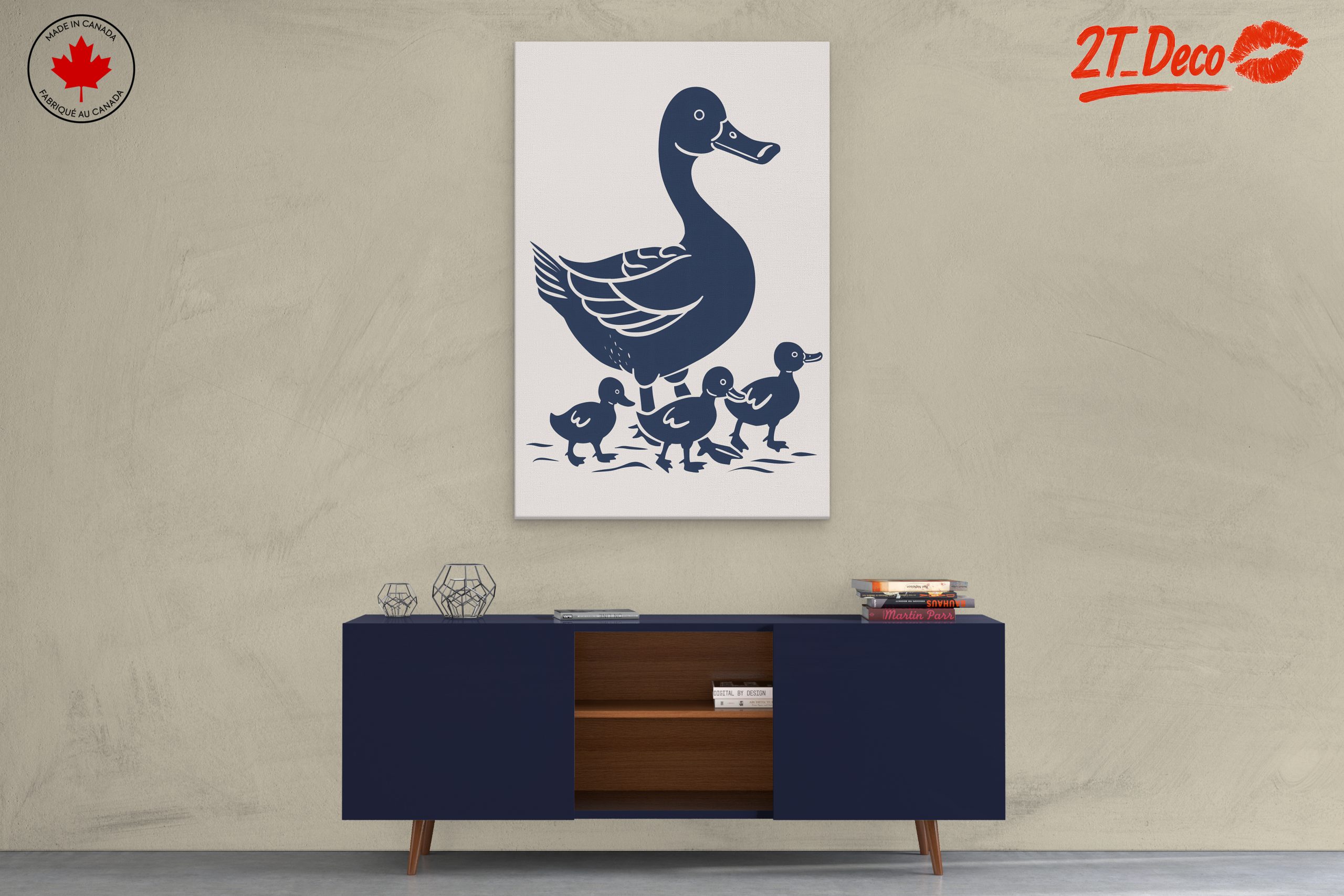 Playful Duck and Ducklings Artwork - Image 3