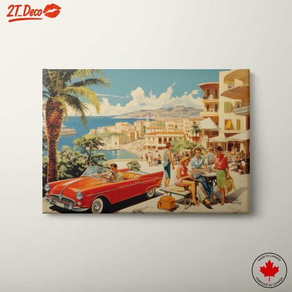 Retro Travel Scene with Classic Car
