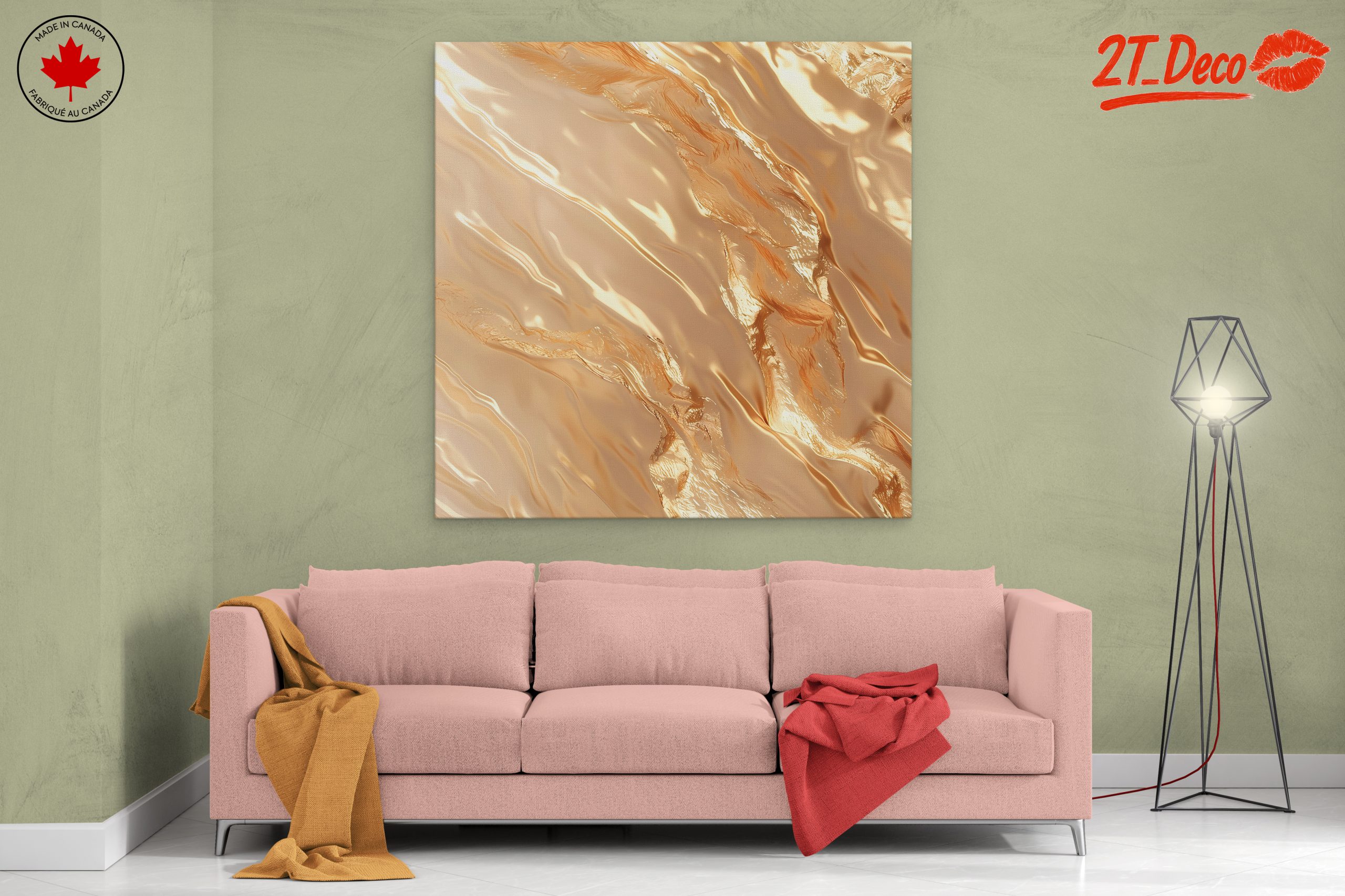 Luminous Gold Abstract Artwork - Image 2
