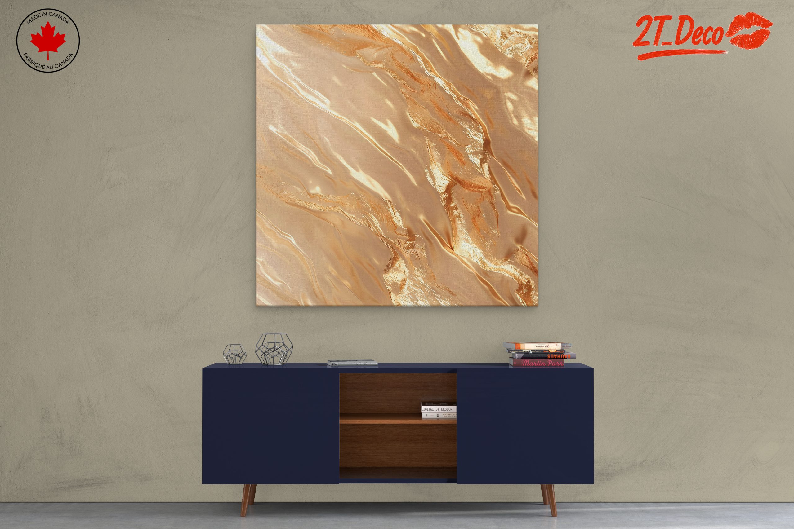 Luminous Gold Abstract Artwork - Image 3