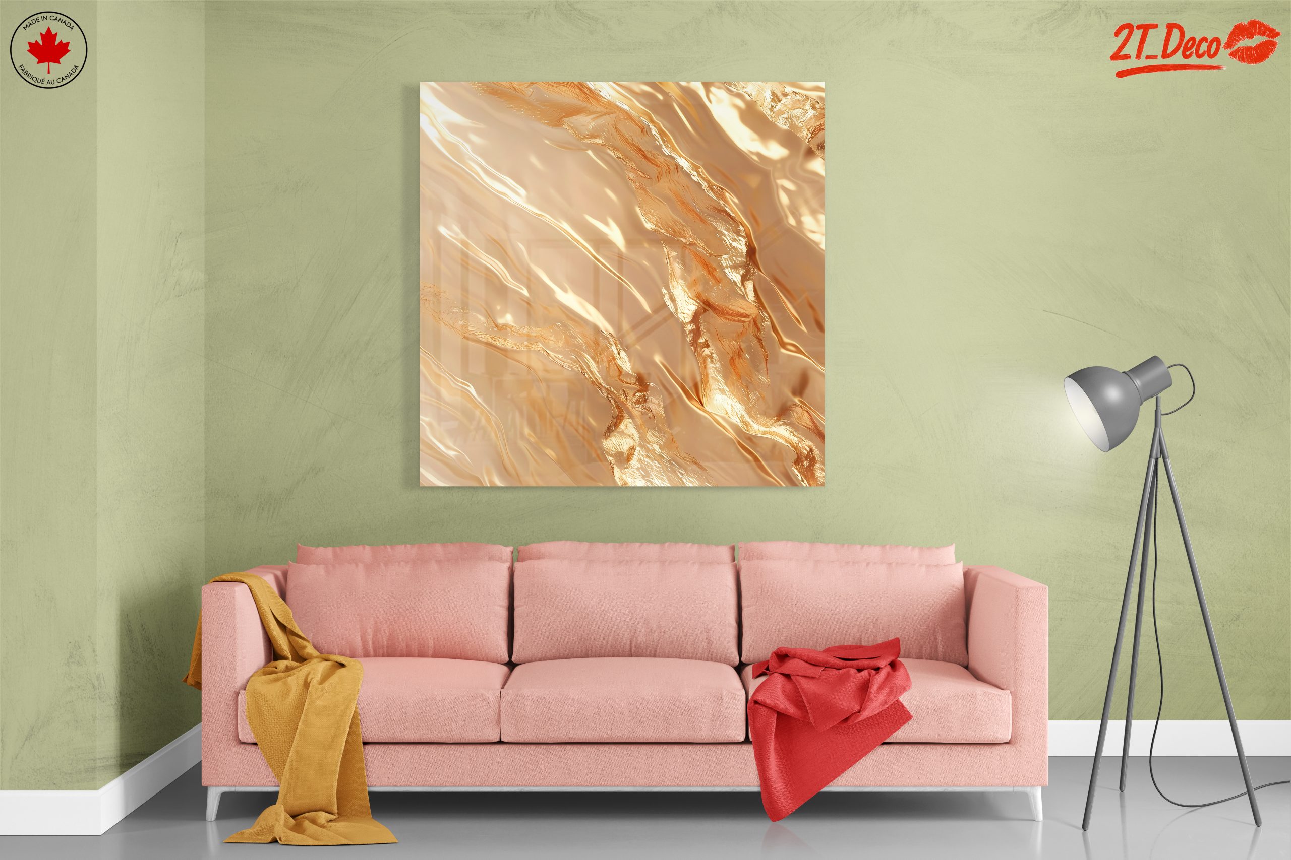 Luminous Gold Abstract Artwork - Image 7