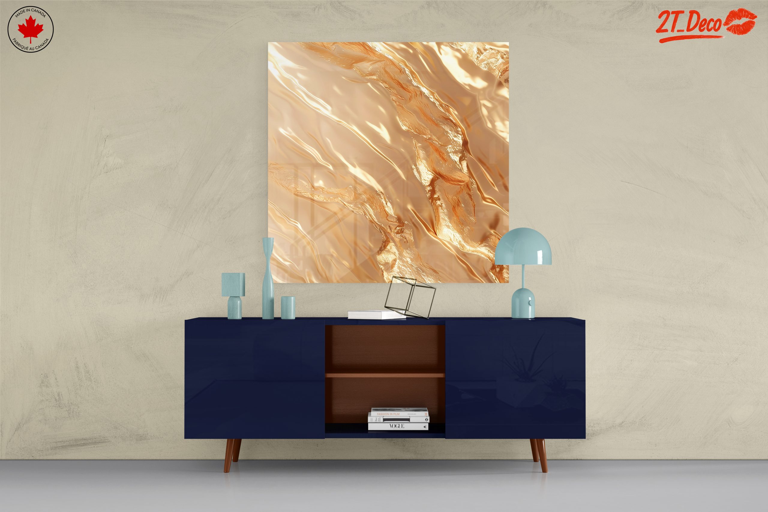 Luminous Gold Abstract Artwork - Image 8