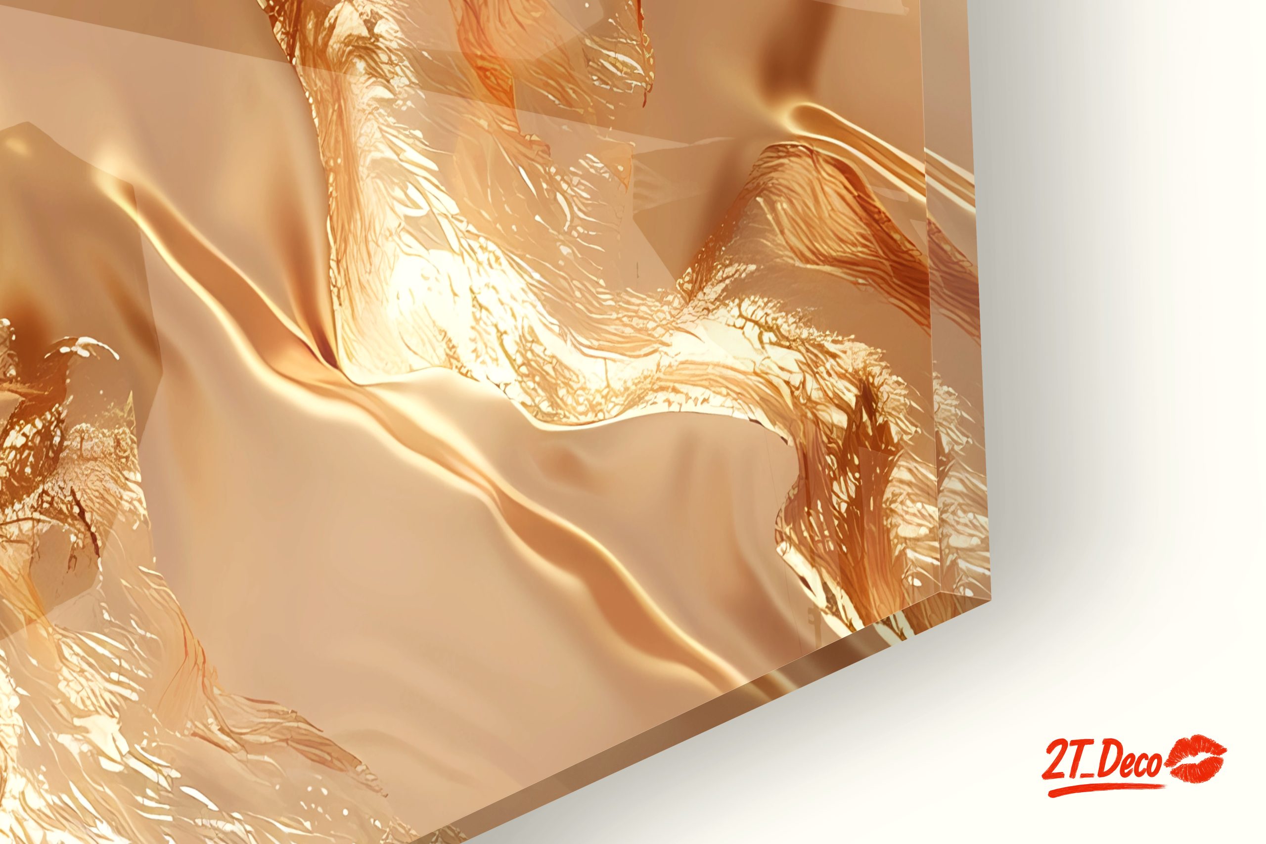 Luminous Gold Abstract Artwork - Image 9