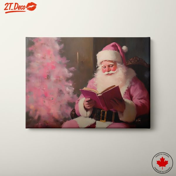 Santa Claus Reading by a Christmas Tree