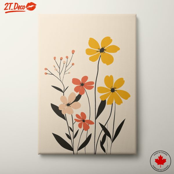 Stylized Floral Illustration in Warm Hues