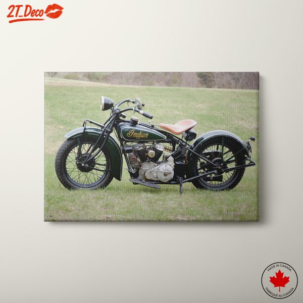 Classic Indian Motorcycle on Green Grass