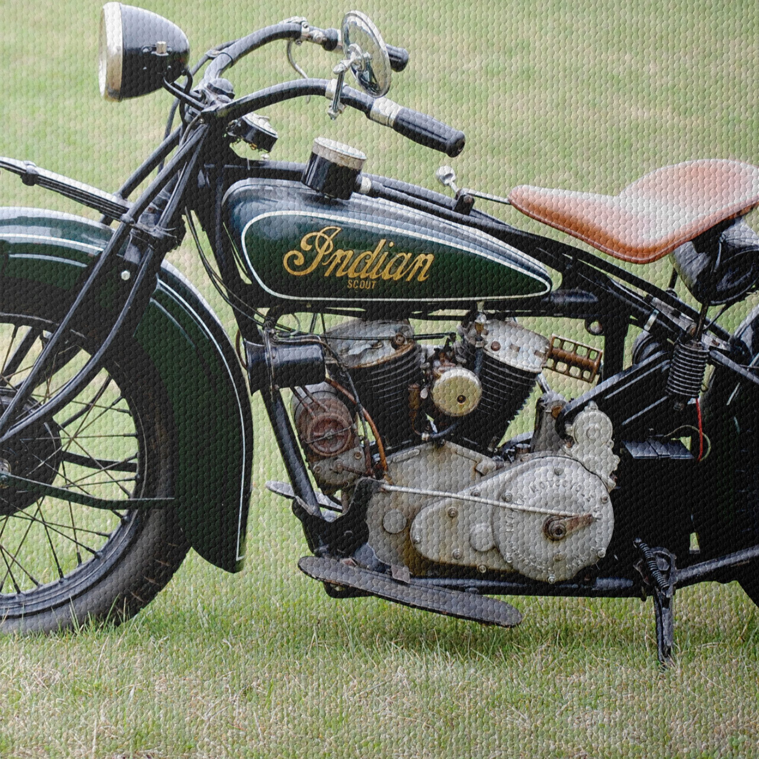 Classic Indian Motorcycle on Green Grass - Image 4
