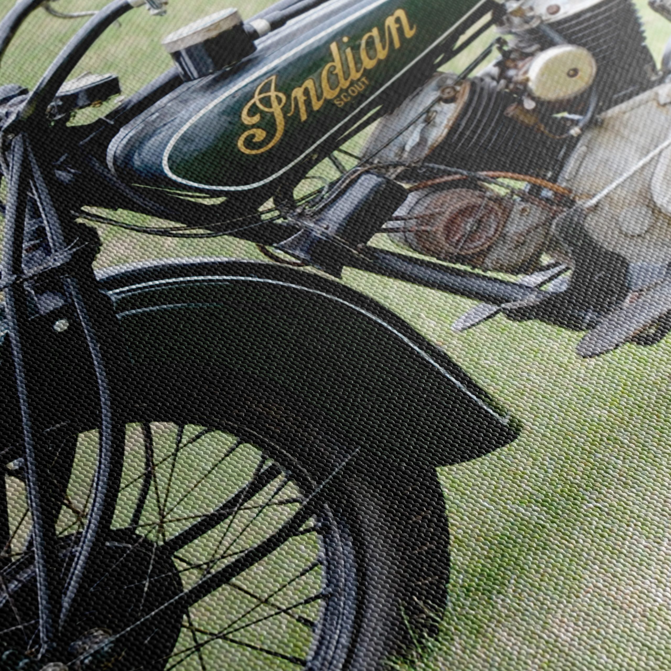 Classic Indian Motorcycle on Green Grass - Image 5