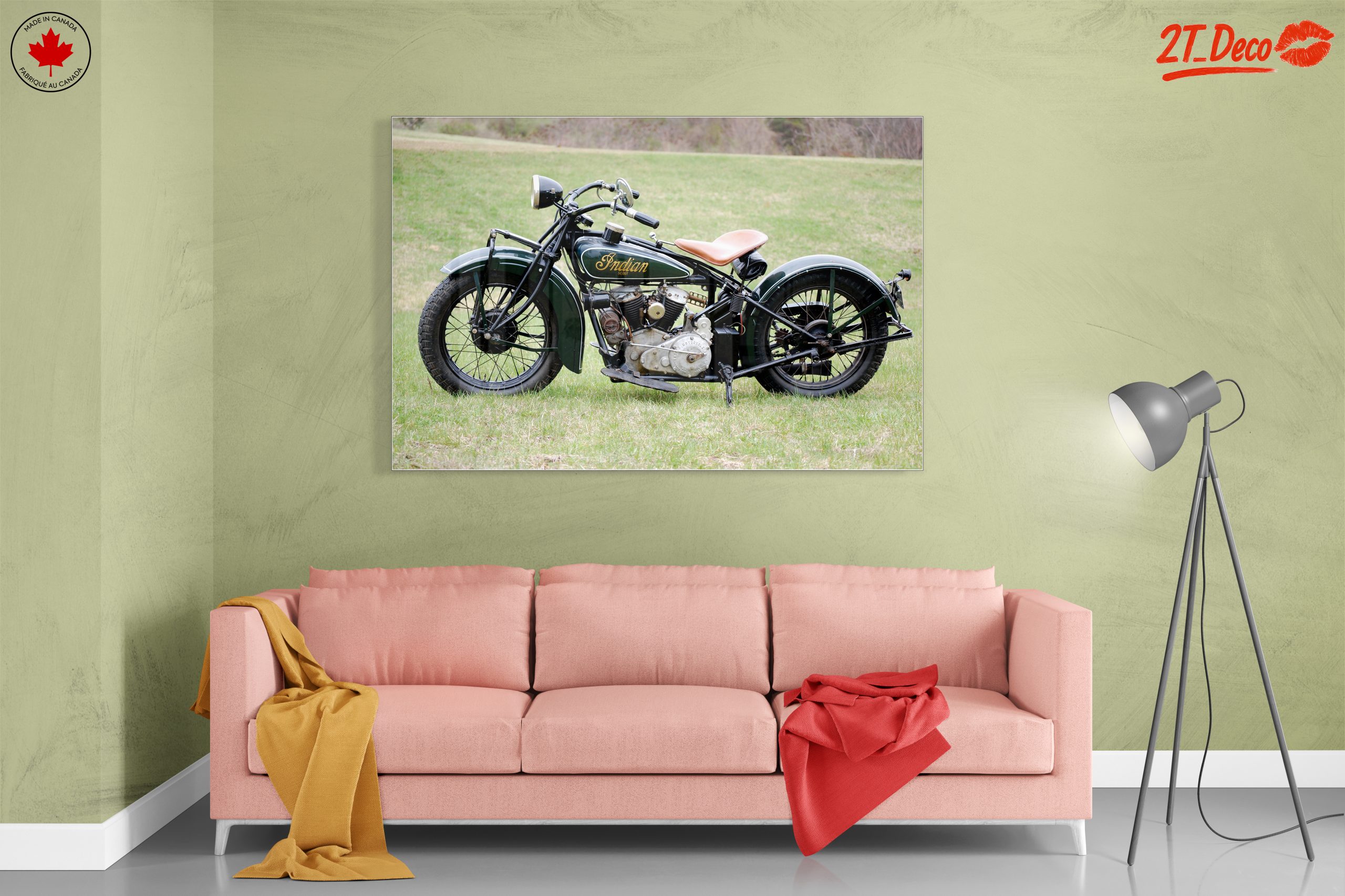 Classic Indian Motorcycle on Green Grass - Image 7