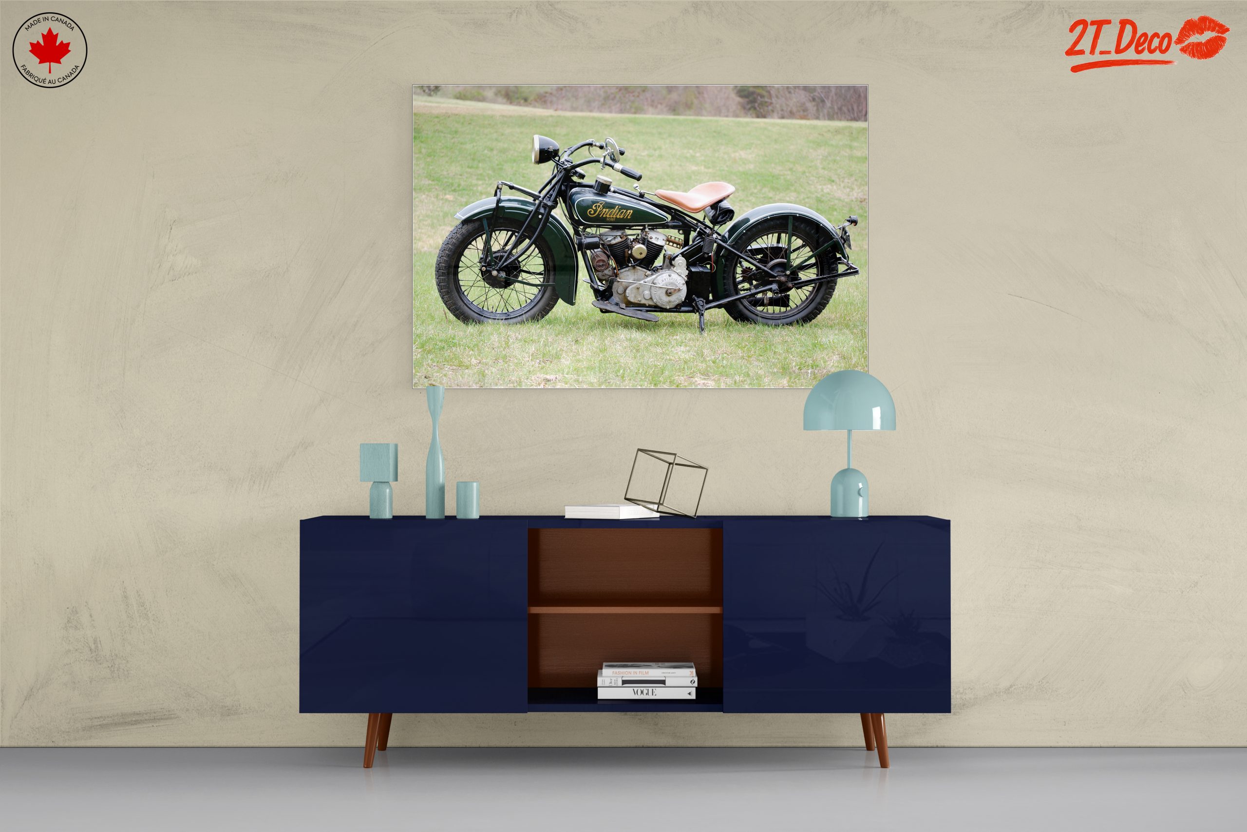 Classic Indian Motorcycle on Green Grass - Image 8