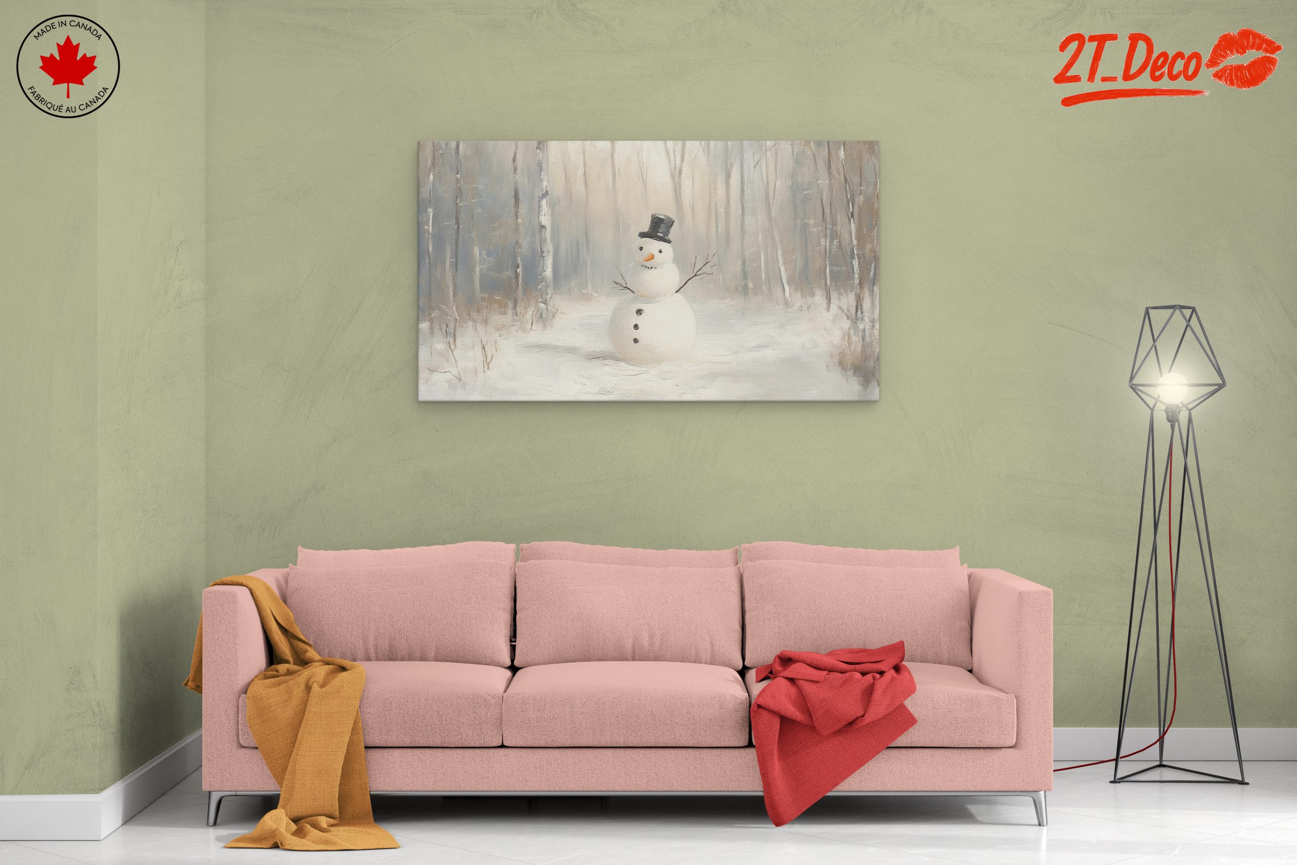 Cheerful Snowman in Winter Forest - Image 2