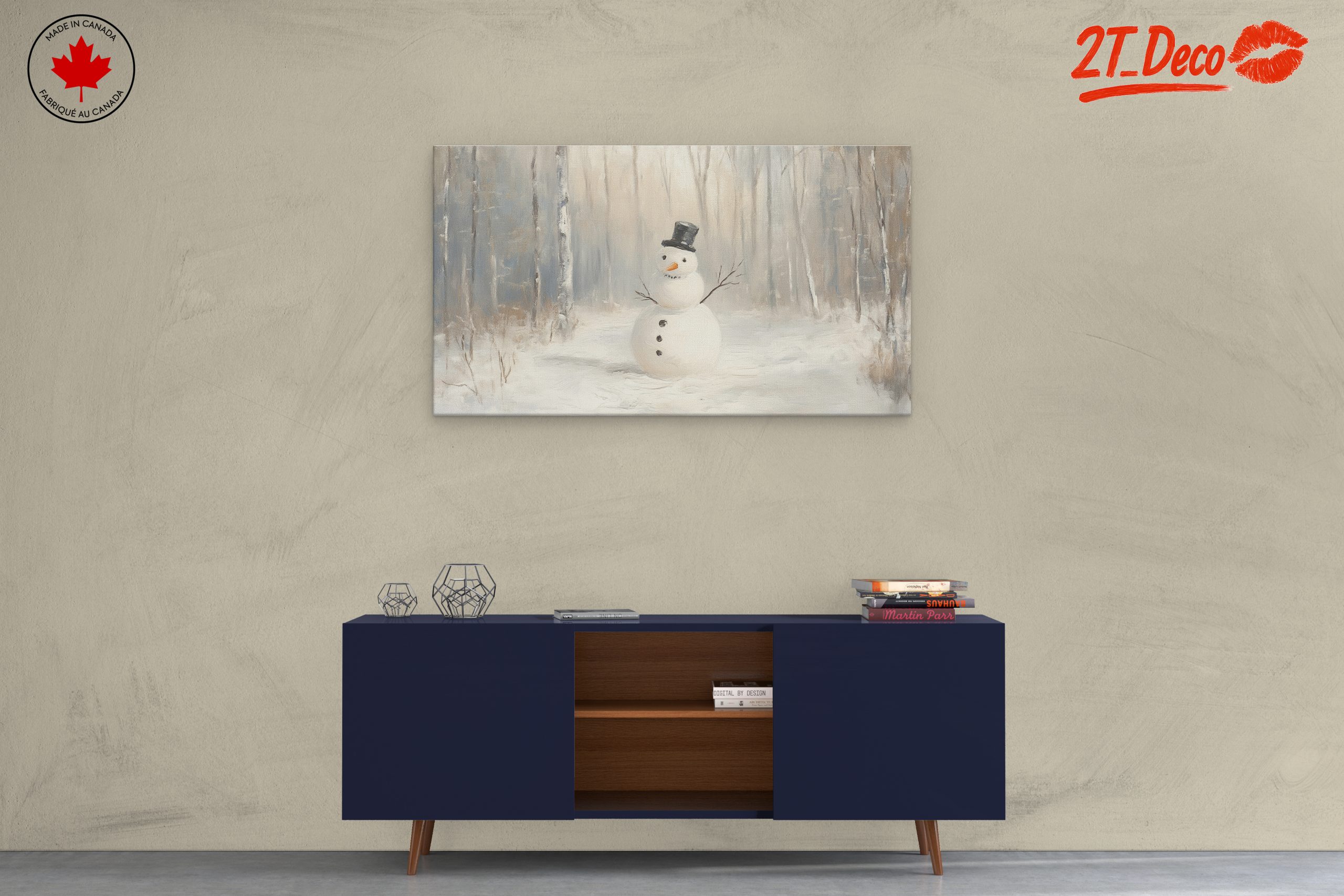Cheerful Snowman in Winter Forest - Image 3