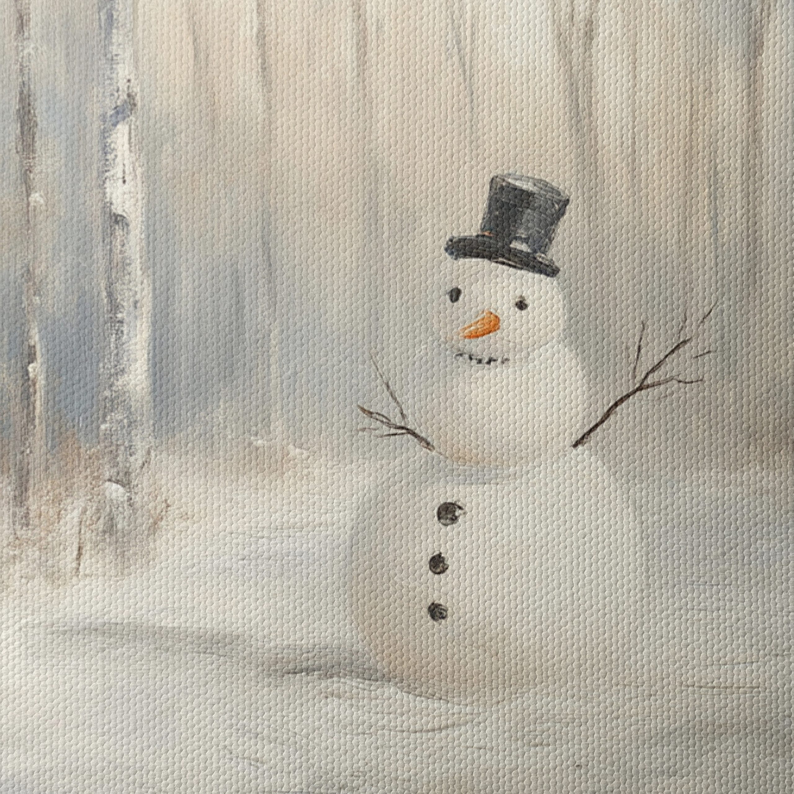 Cheerful Snowman in Winter Forest - Image 4