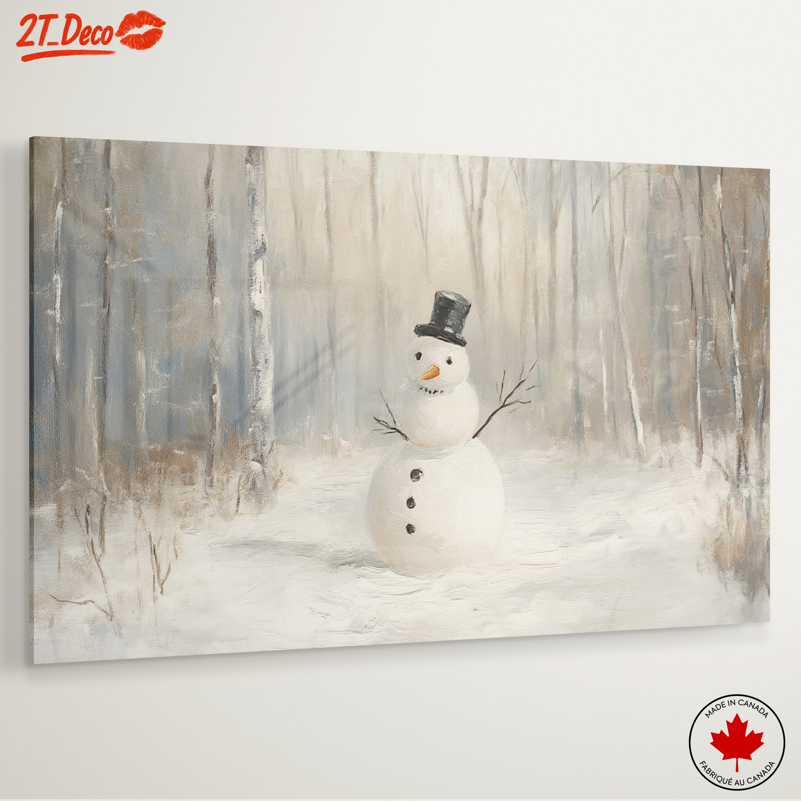 Cheerful Snowman in Winter Forest - Image 6