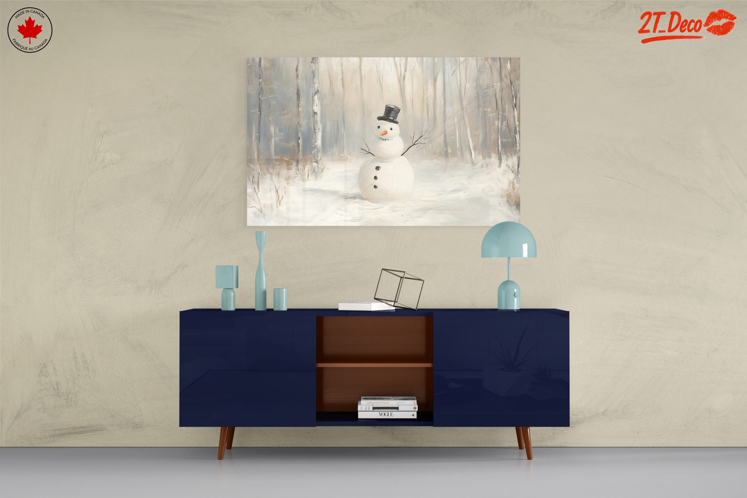 Cheerful Snowman in Winter Forest - Image 8