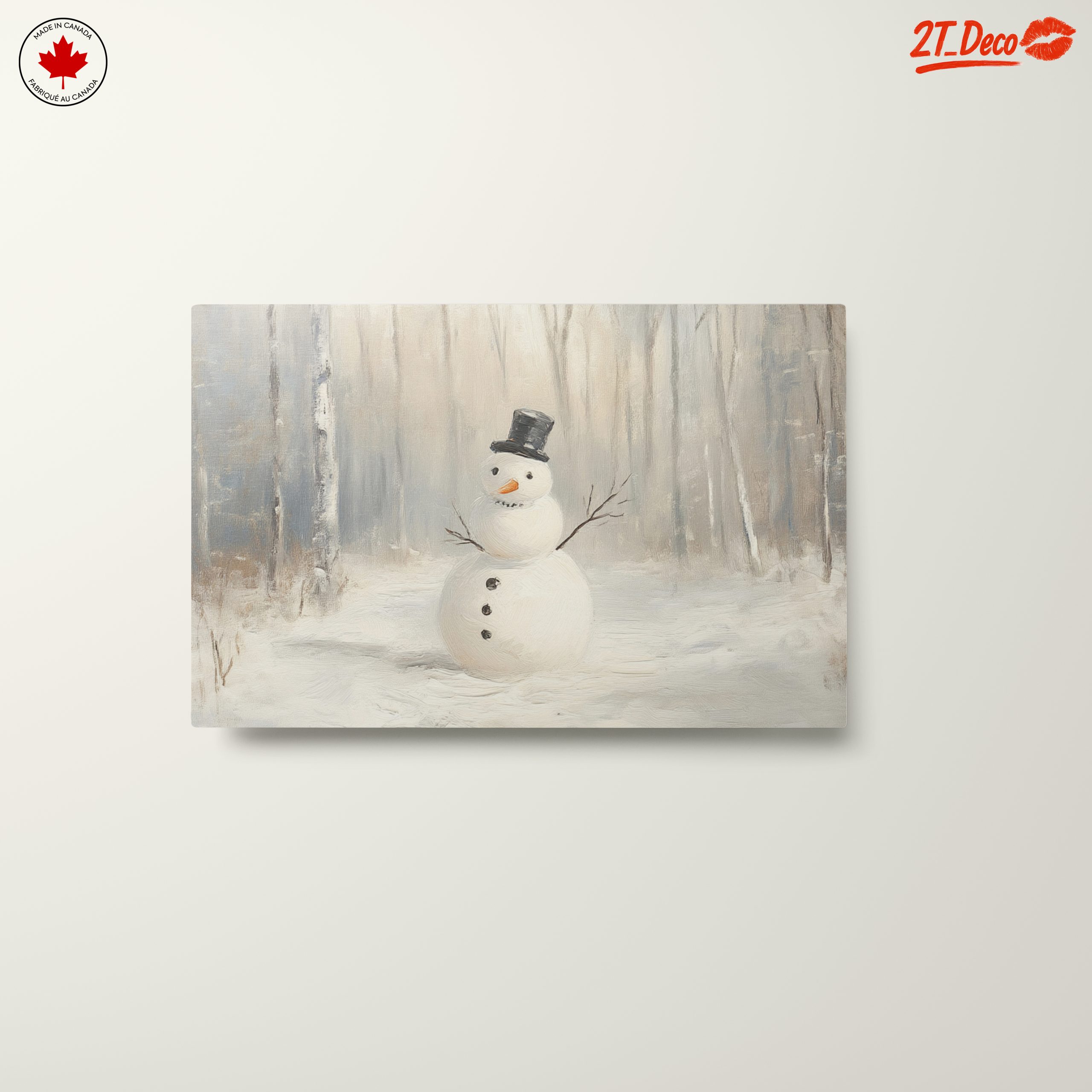 Cheerful Snowman in Winter Forest - Image 10