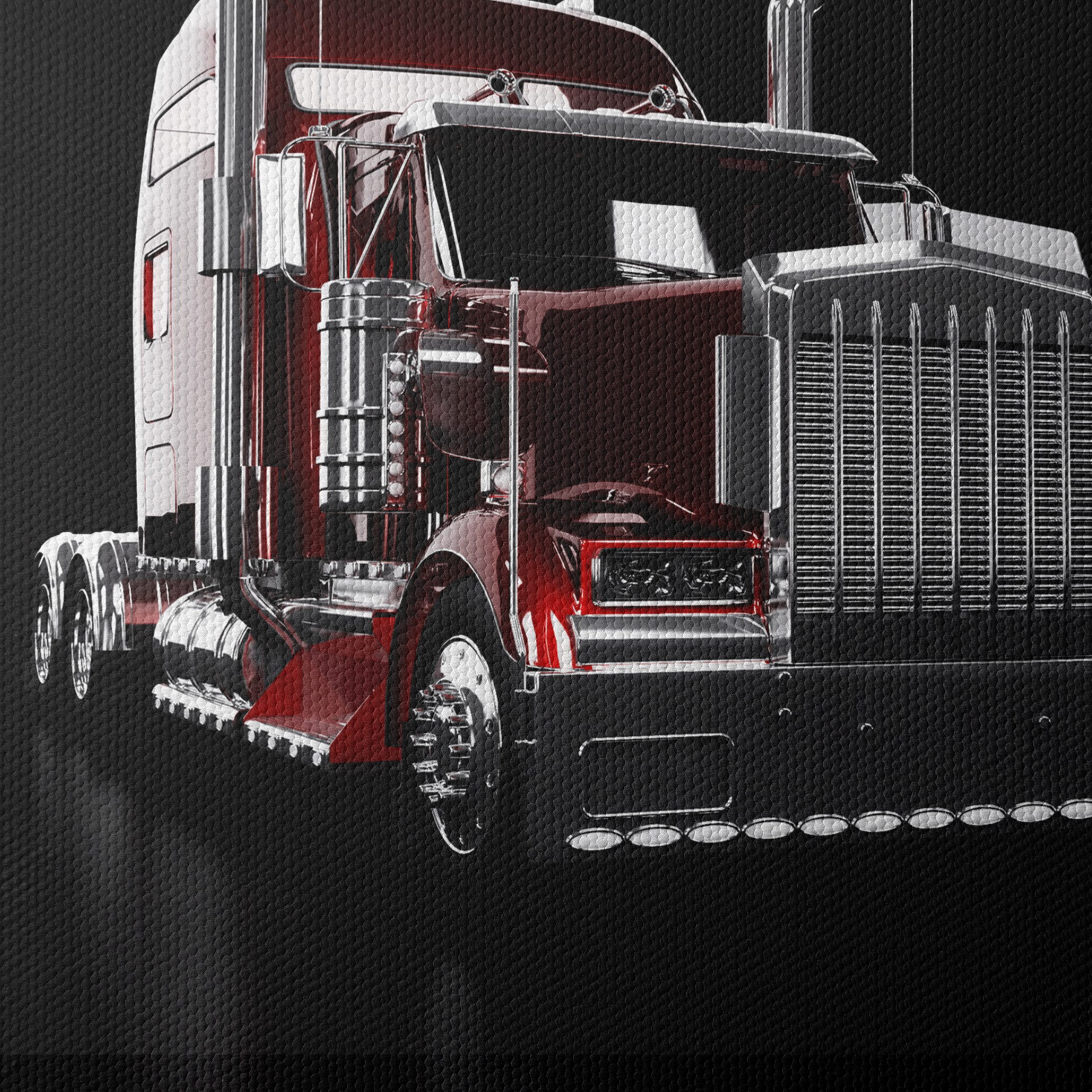 Stylish Red Truck Art for Enthusiasts - Image 4