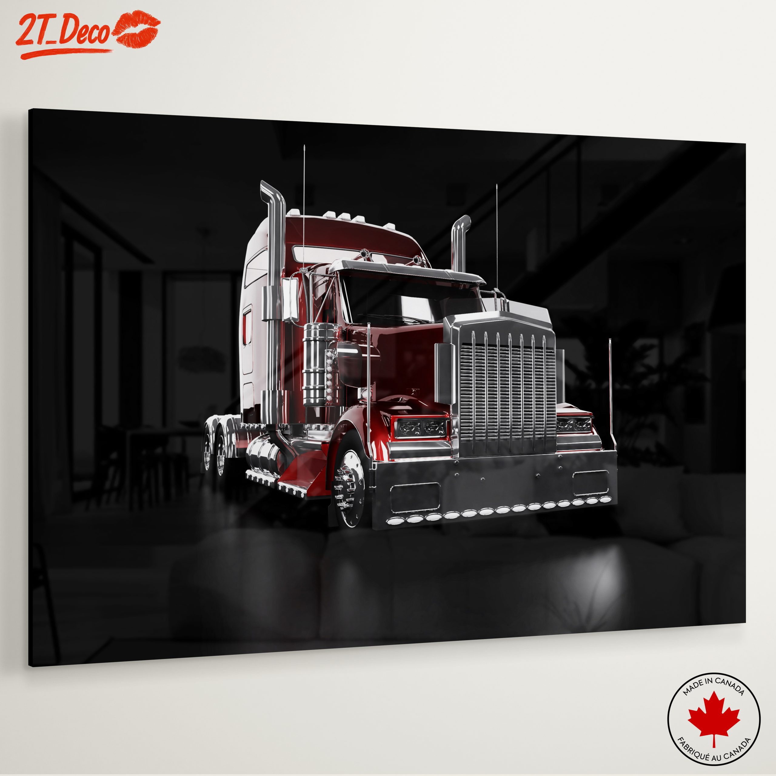 Stylish Red Truck Art for Enthusiasts - Image 6