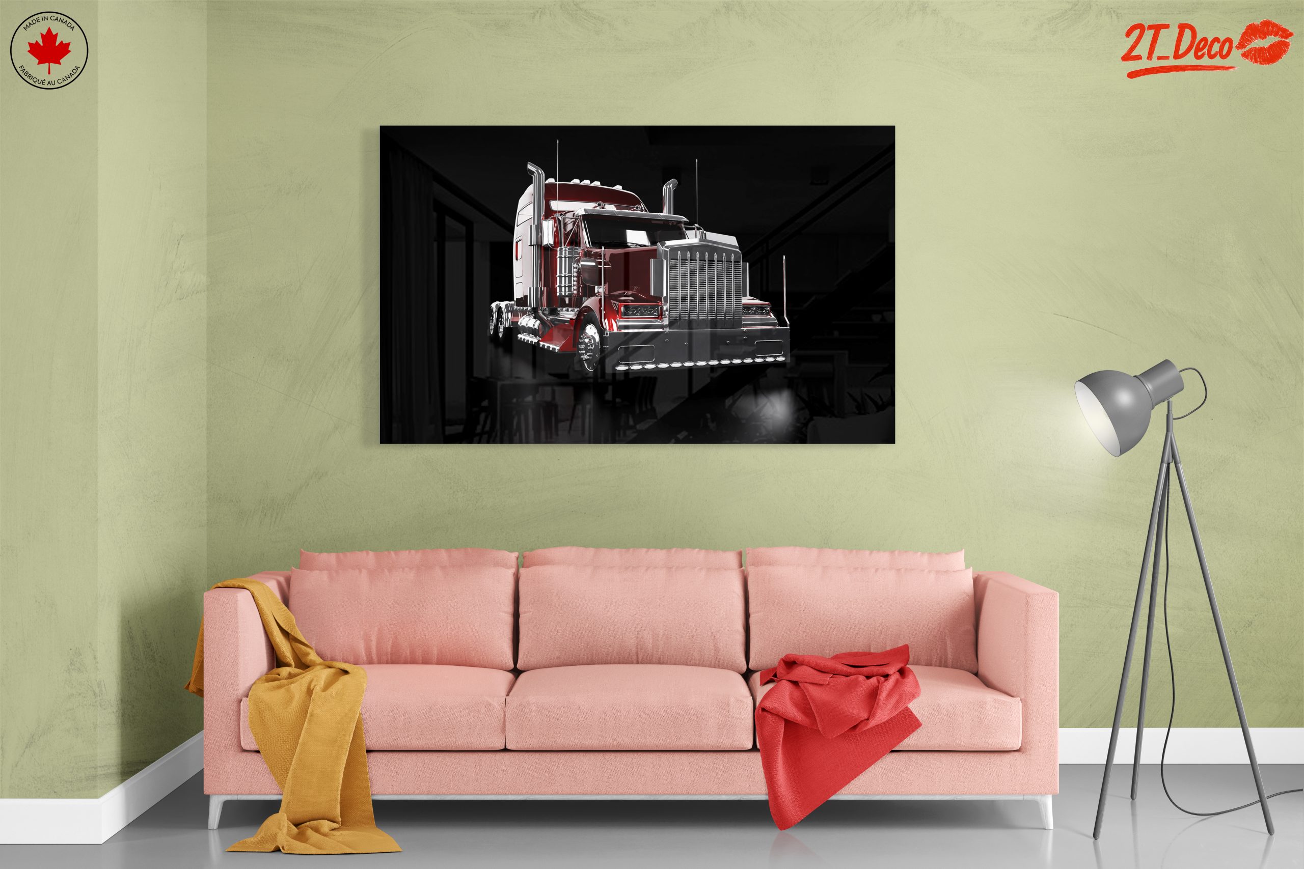 Stylish Red Truck Art for Enthusiasts - Image 7