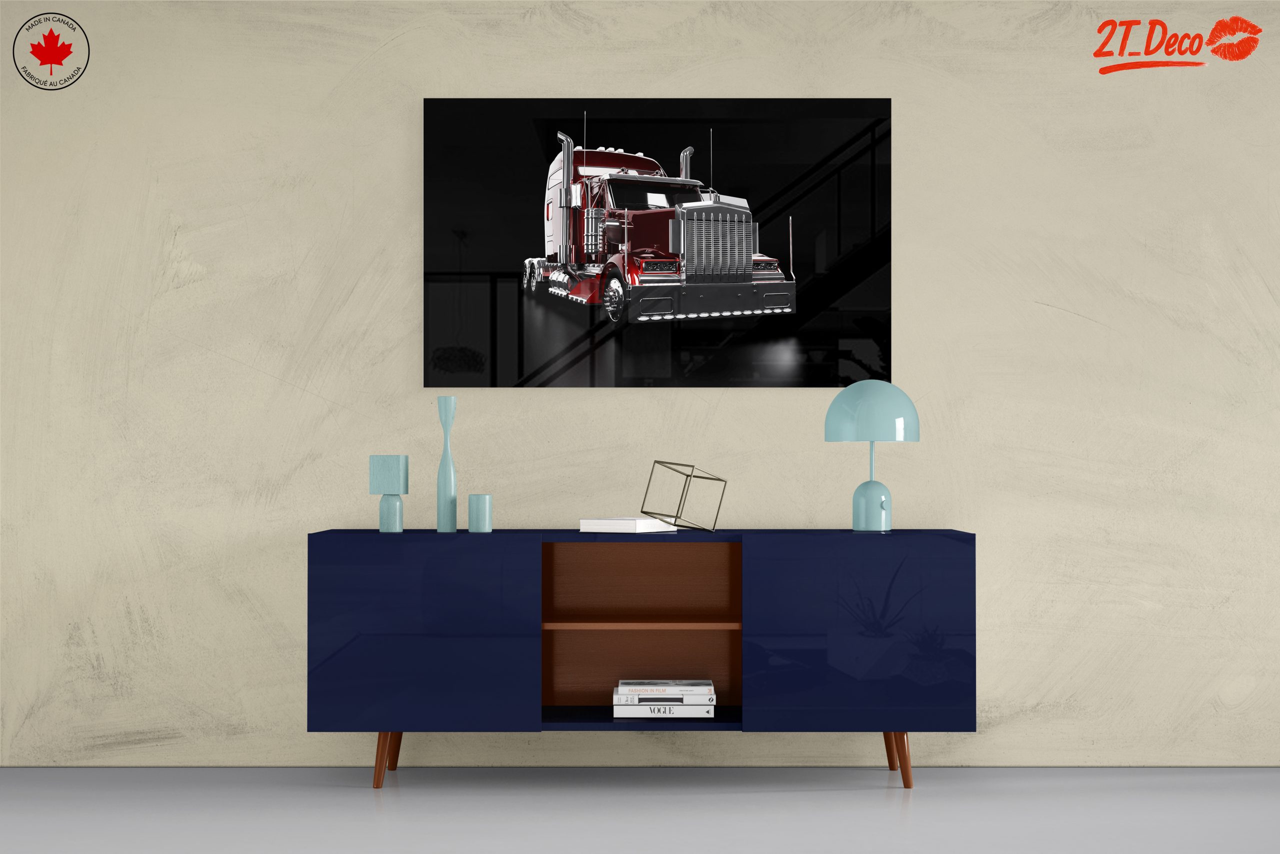 Stylish Red Truck Art for Enthusiasts - Image 8