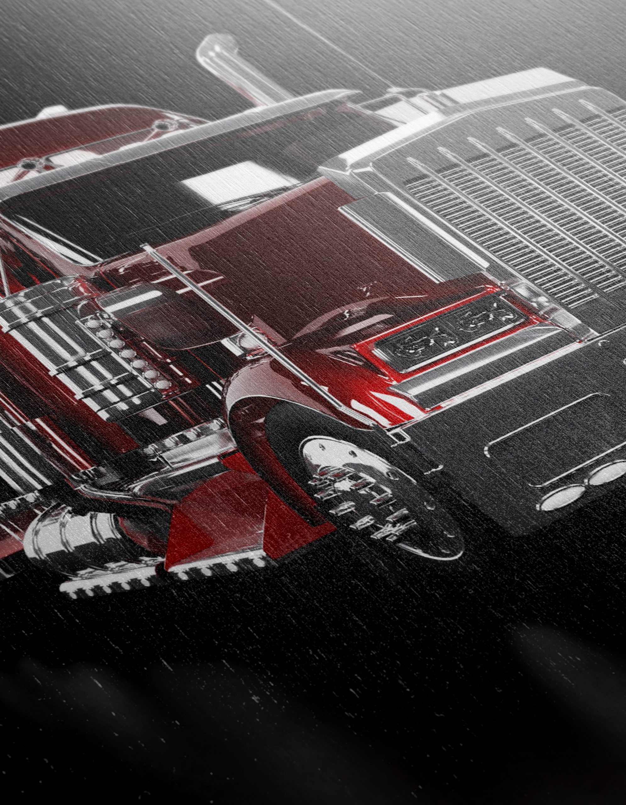 Stylish Red Truck Art for Enthusiasts - Image 12