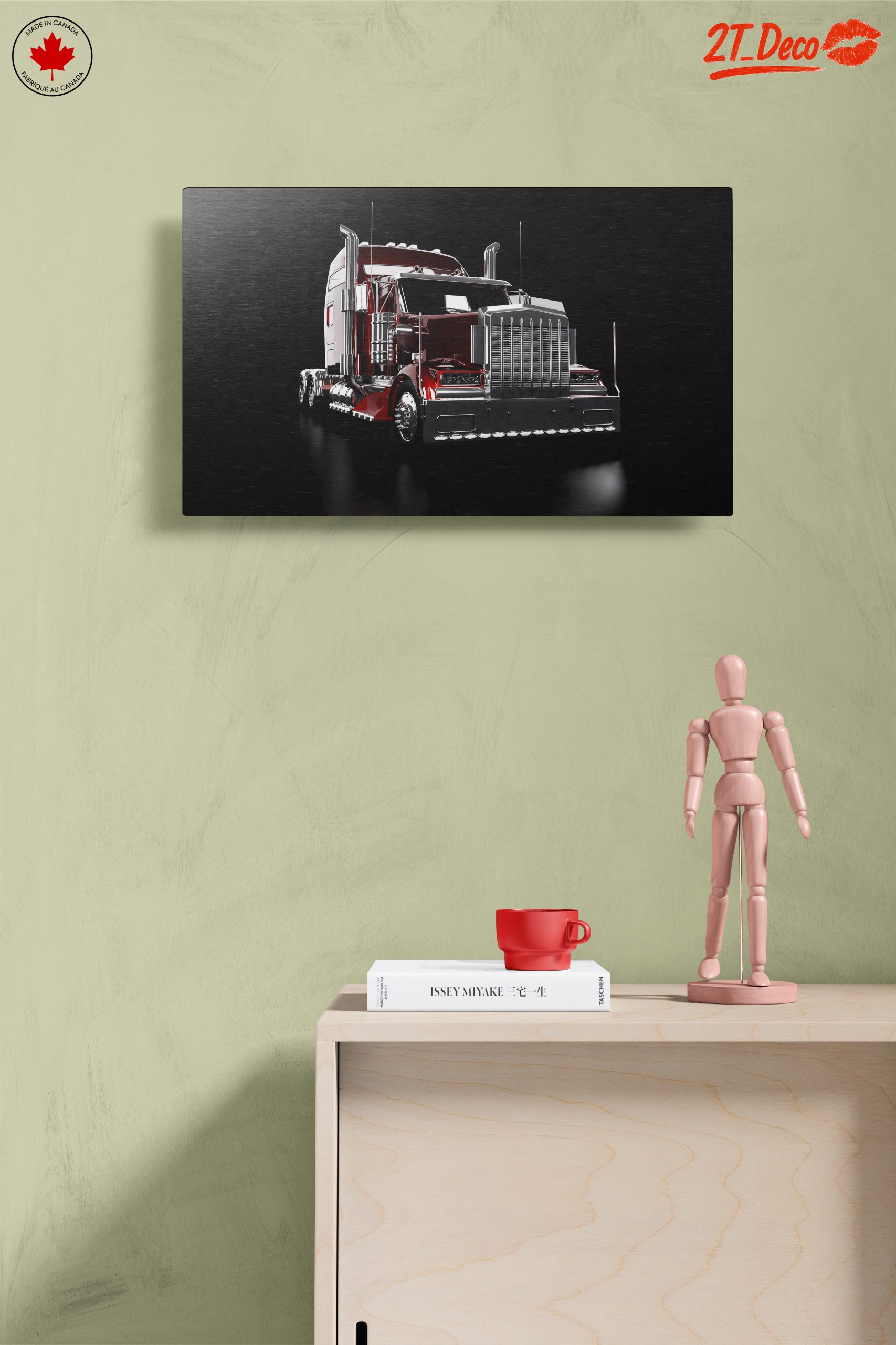 Stylish Red Truck Art for Enthusiasts - Image 14