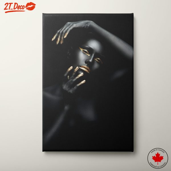 Mystical Dramatic Portrait with Gold Accents