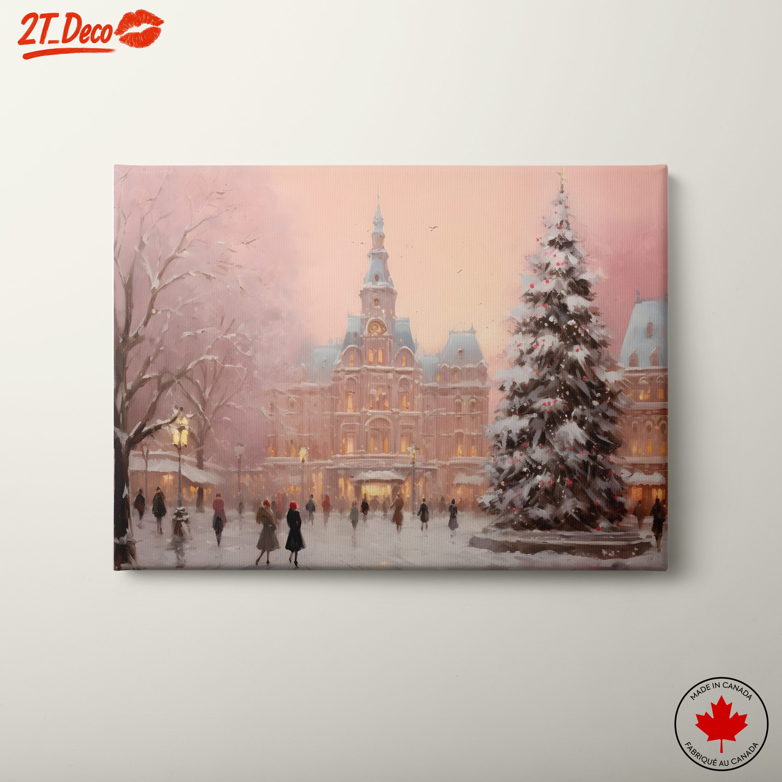 Charming Winter Cityscape with Snow
