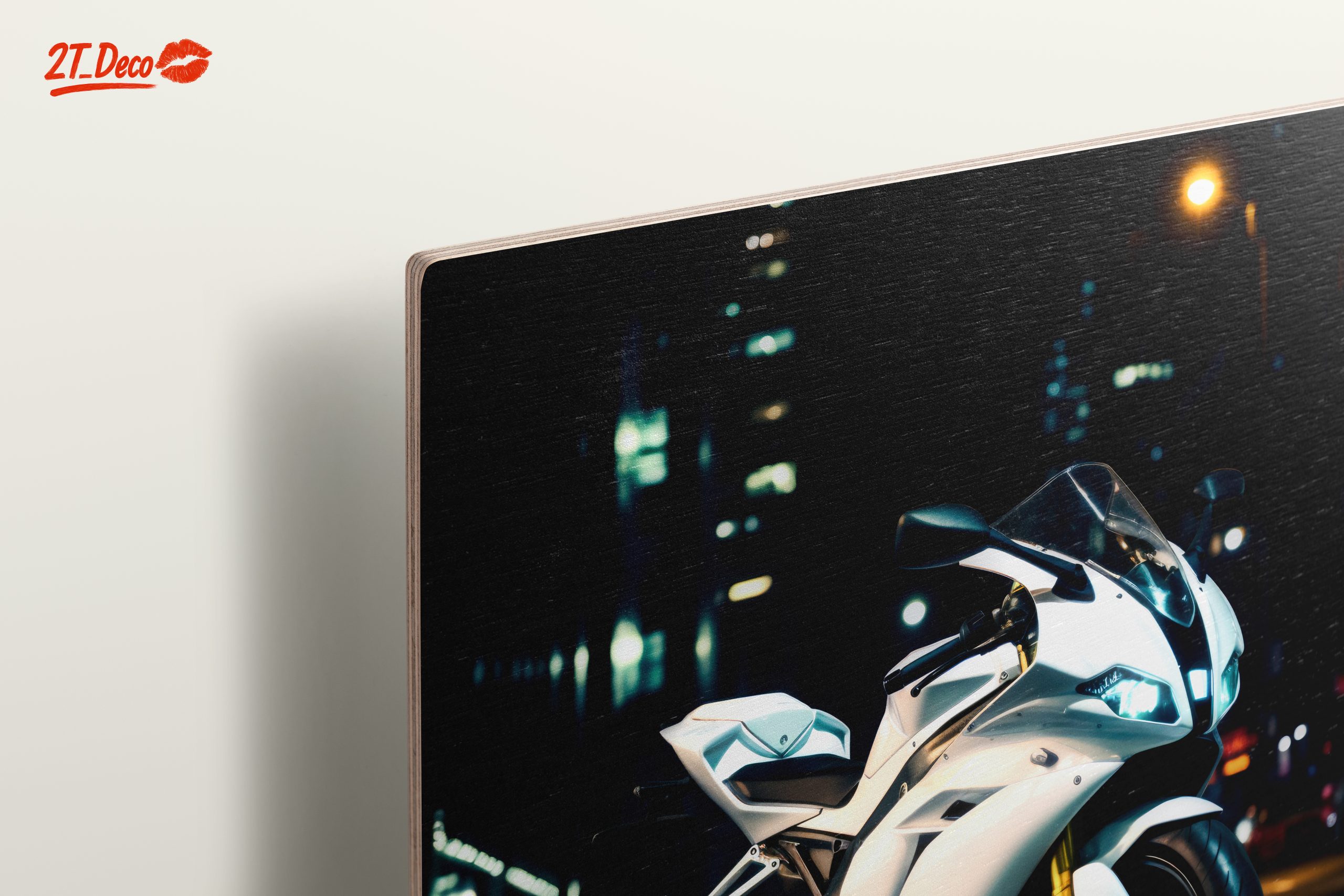 Sleek White Motorcycle Under City Lights - Image 15