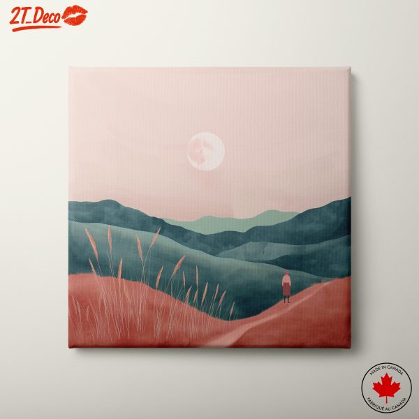 Serene Abstract Landscape with Moon