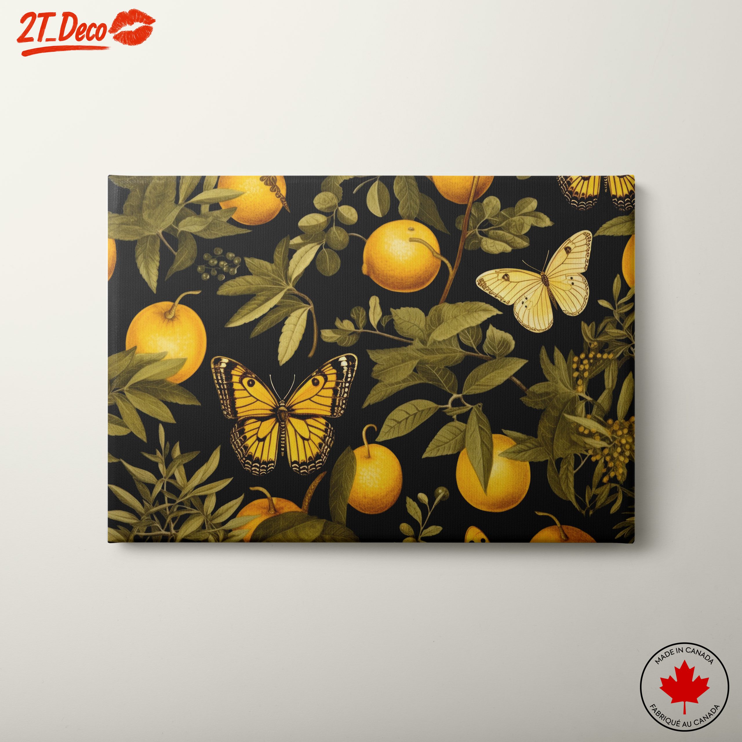Butterfly and Citrus Botanical Artwork