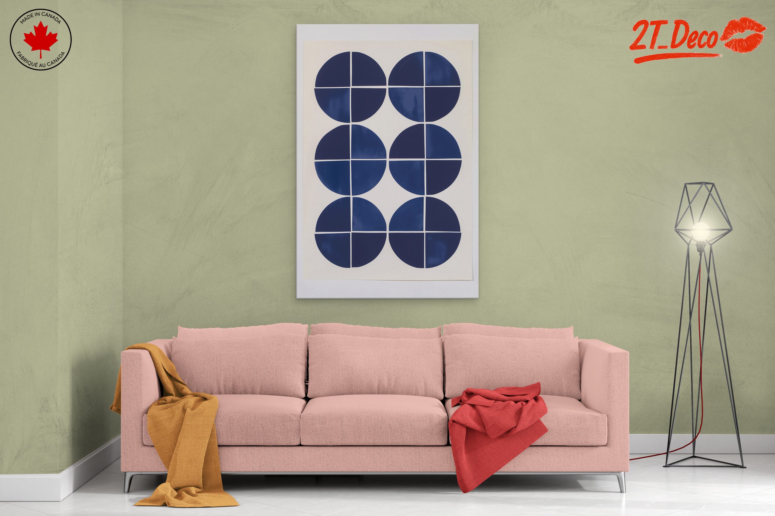 Geometric Blue Abstract Wall Art - Image 2