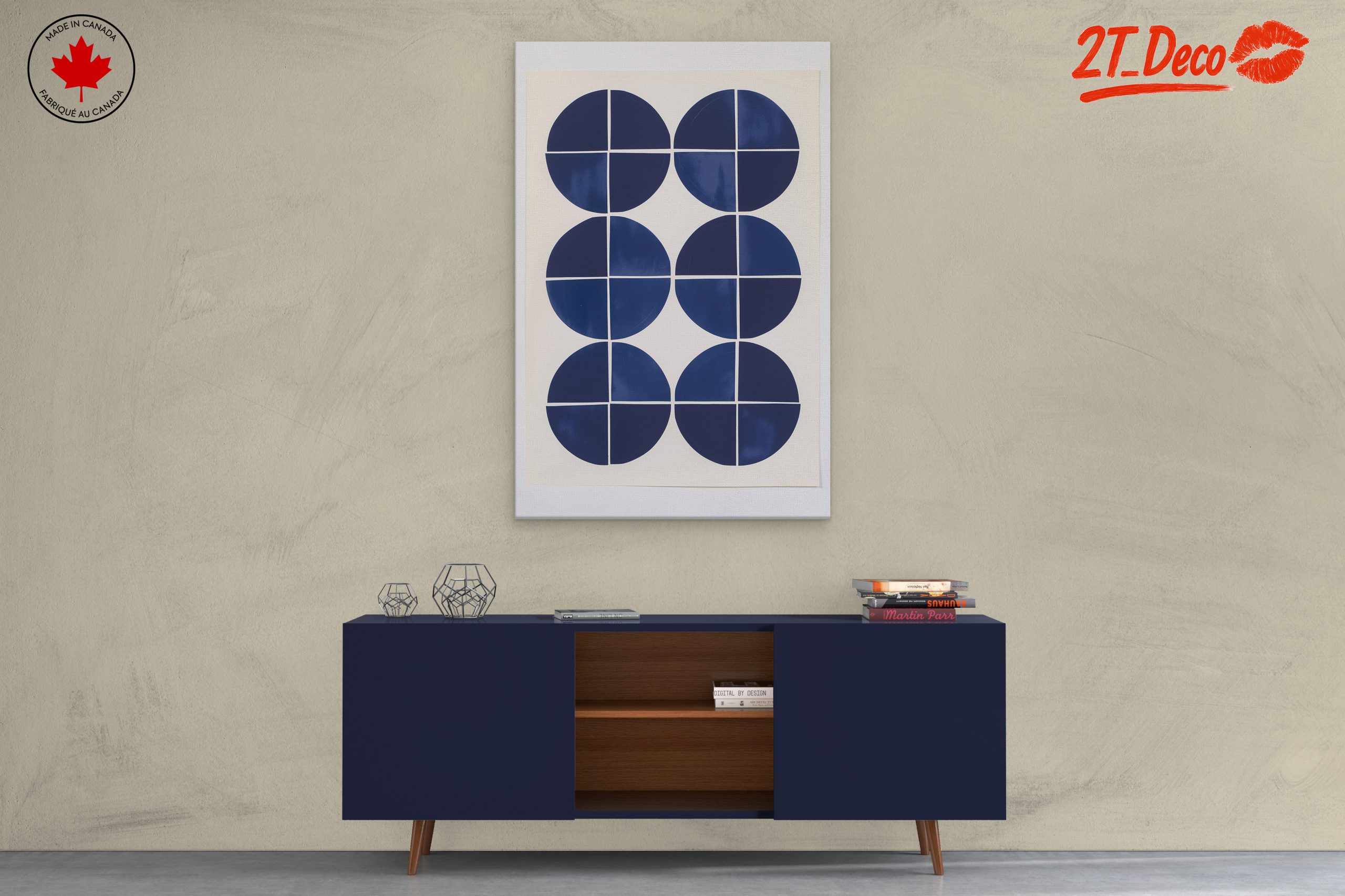 Geometric Blue Abstract Wall Art - Image 3