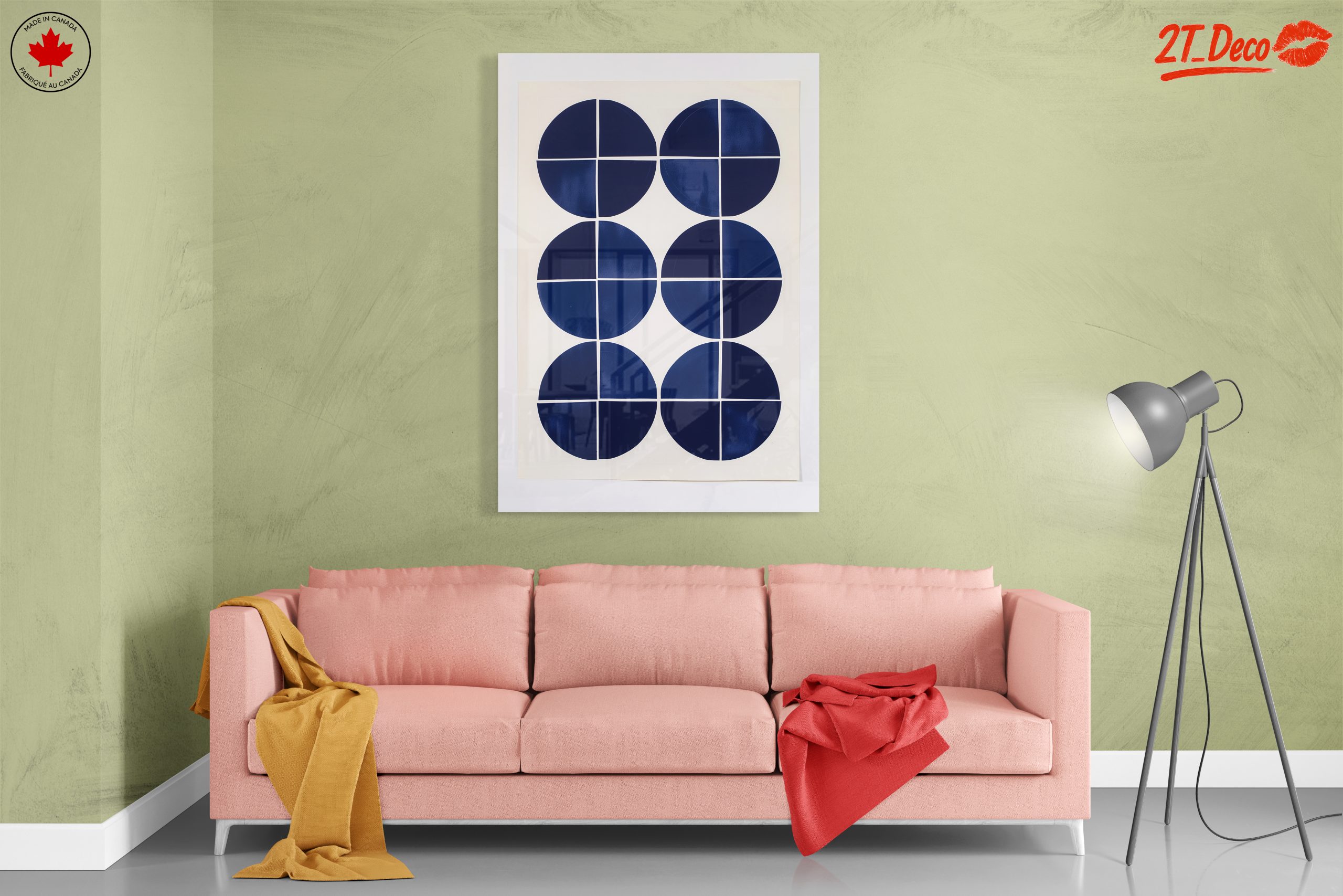 Geometric Blue Abstract Wall Art - Image 7
