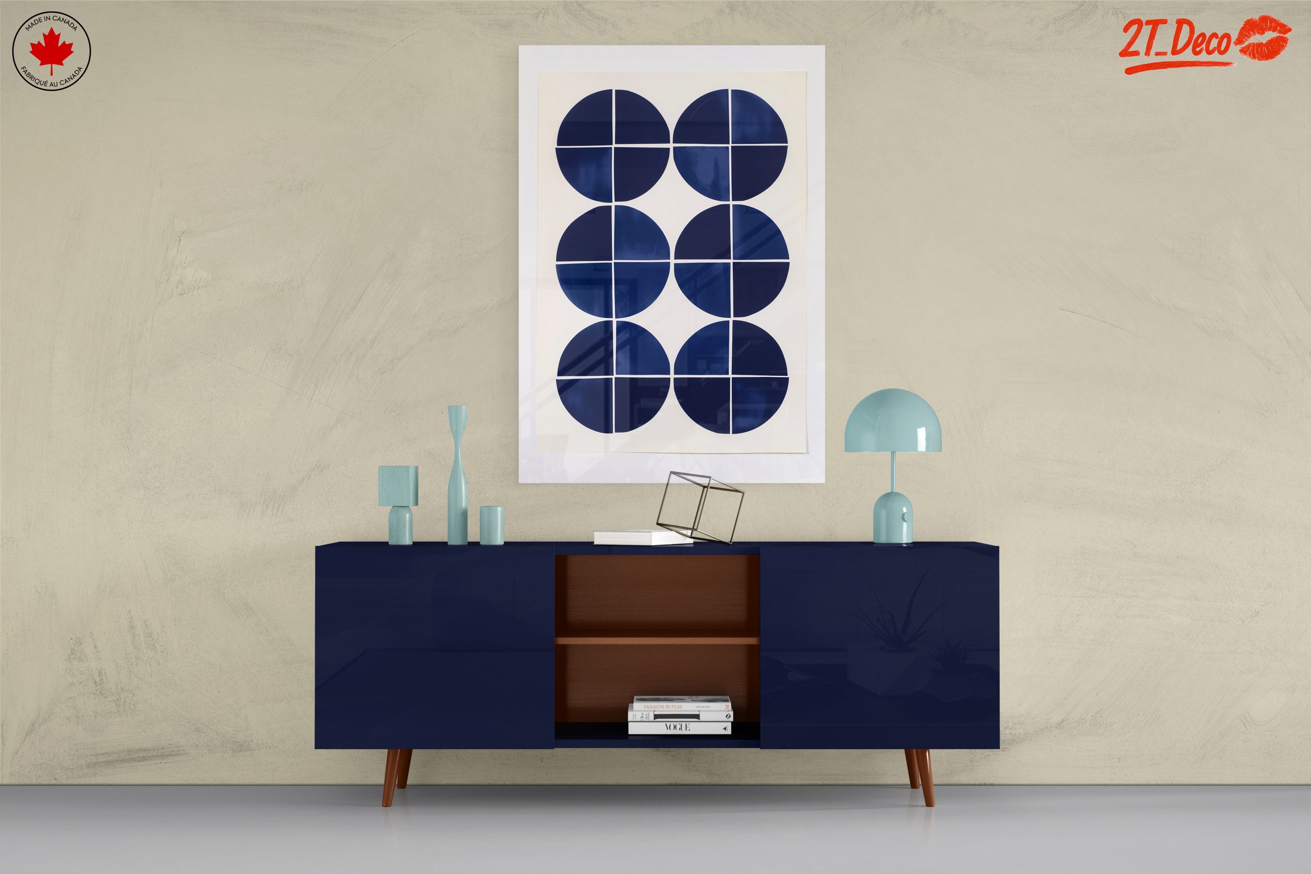 Geometric Blue Abstract Wall Art - Image 8