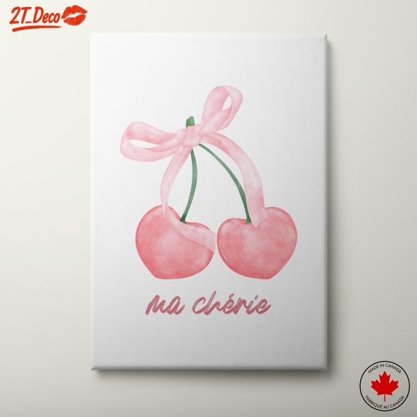 Charming Cherry Artwork with Bow