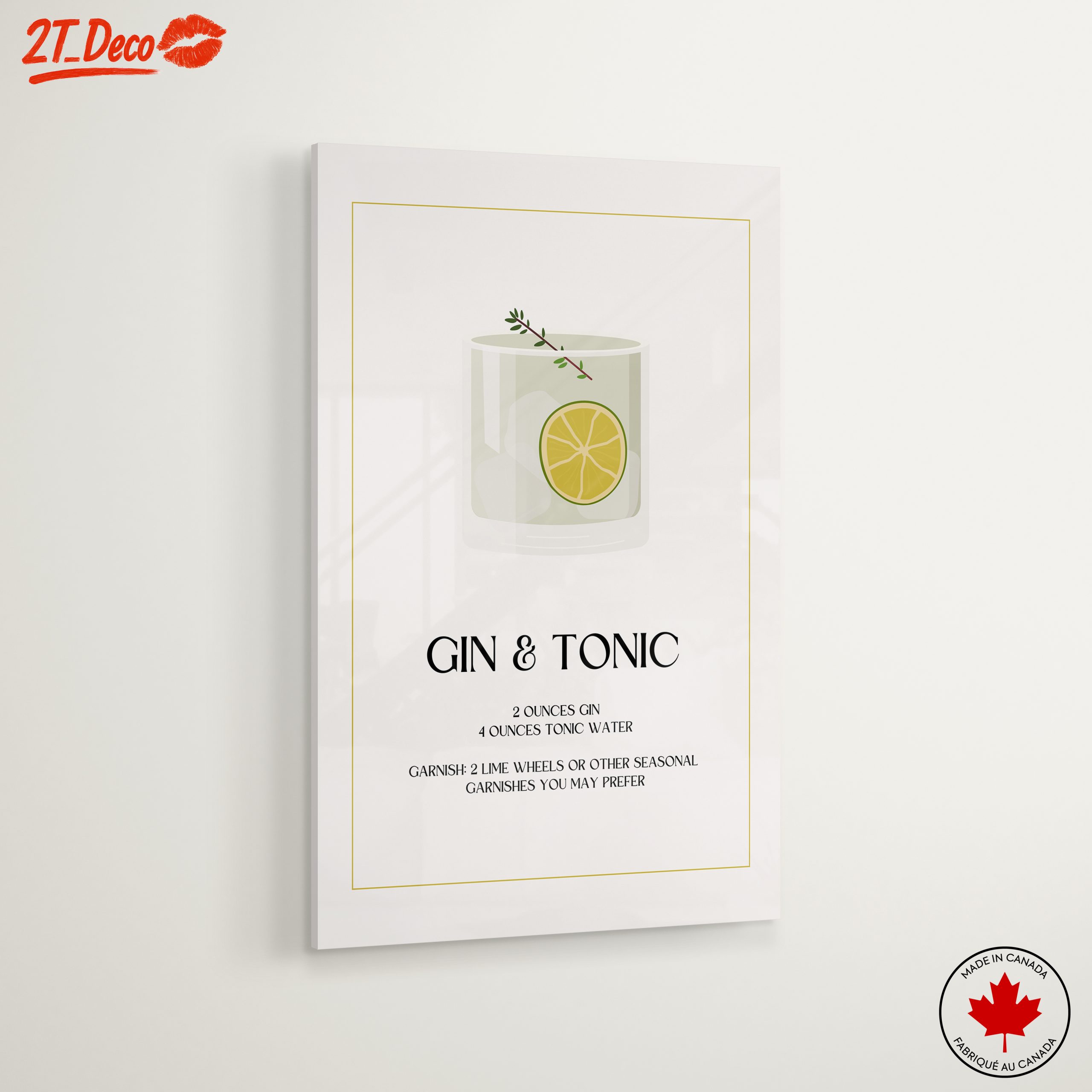 Stylish Cocktail Recipe Art for Home Bar - Image 6