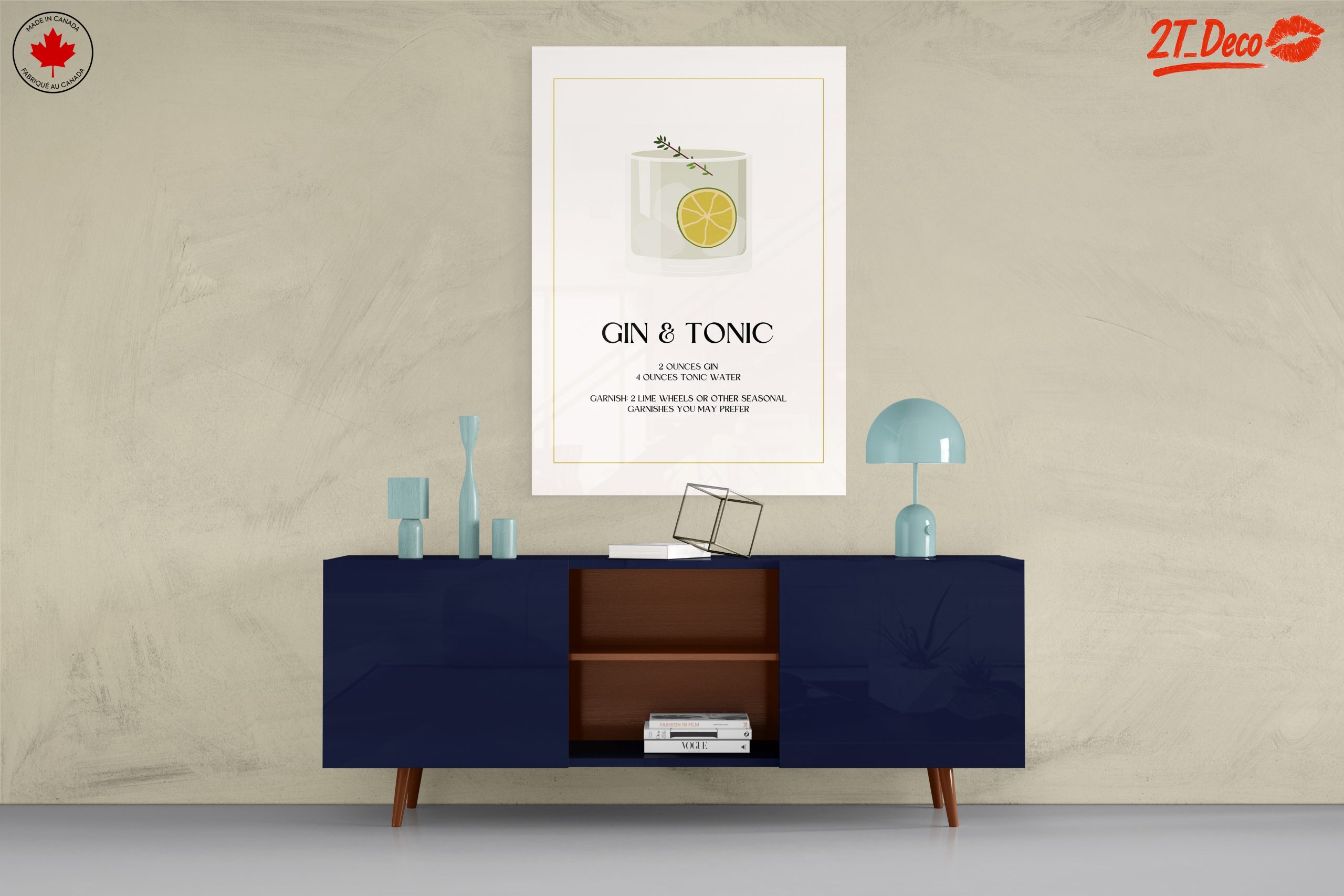 Stylish Cocktail Recipe Art for Home Bar - Image 8