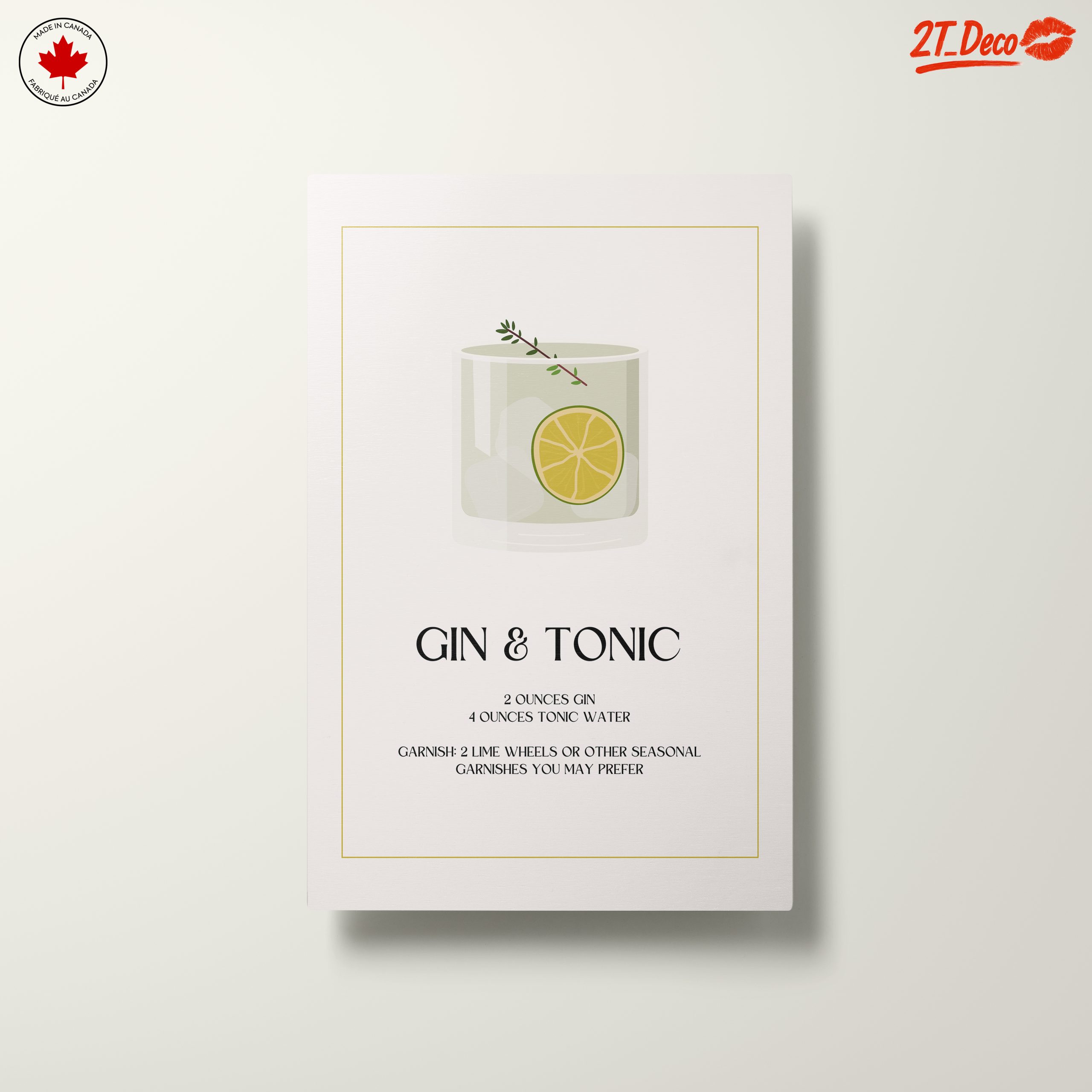 Stylish Cocktail Recipe Art for Home Bar - Image 10