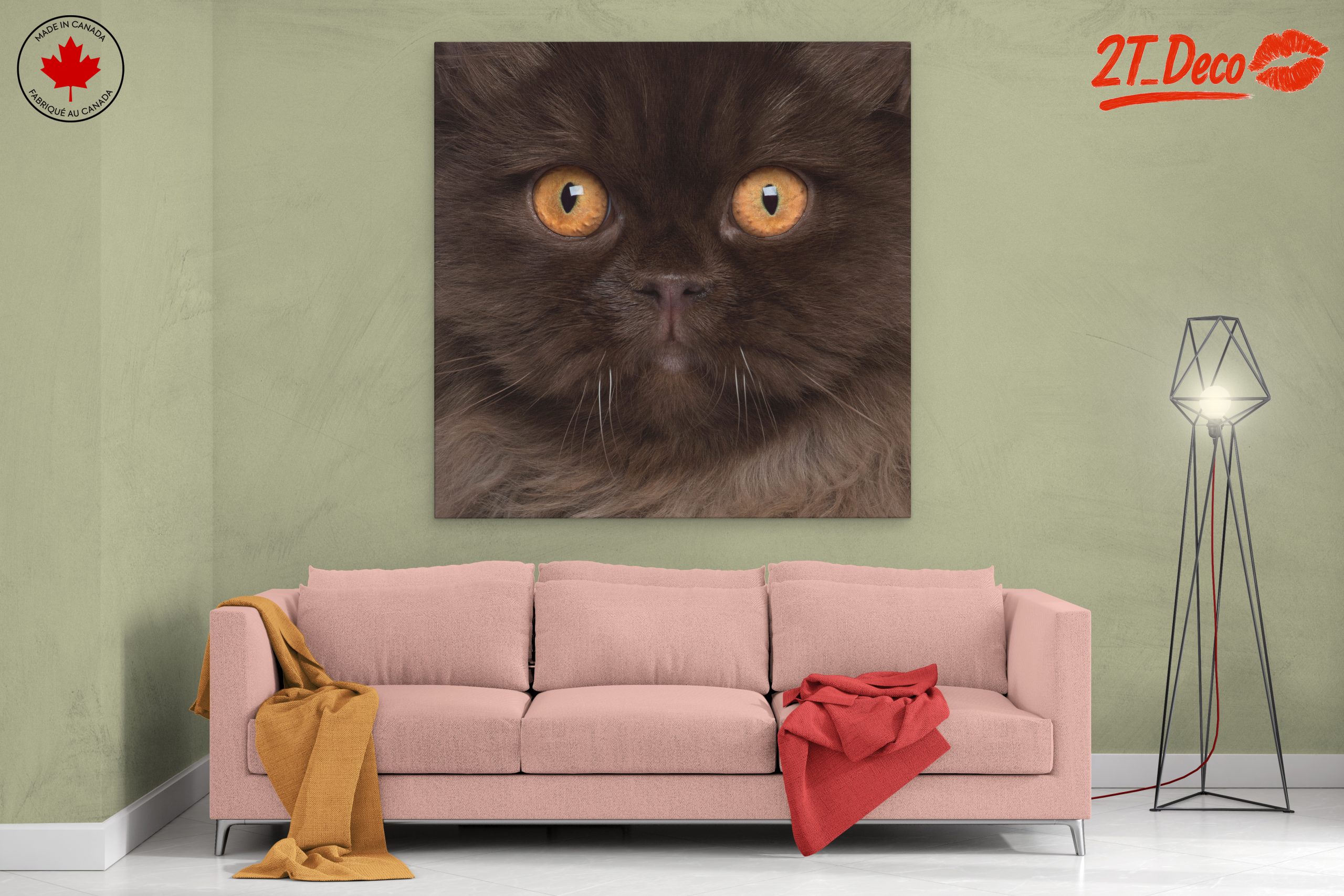 Stunning Cat Portrait with Golden Eyes - Image 2
