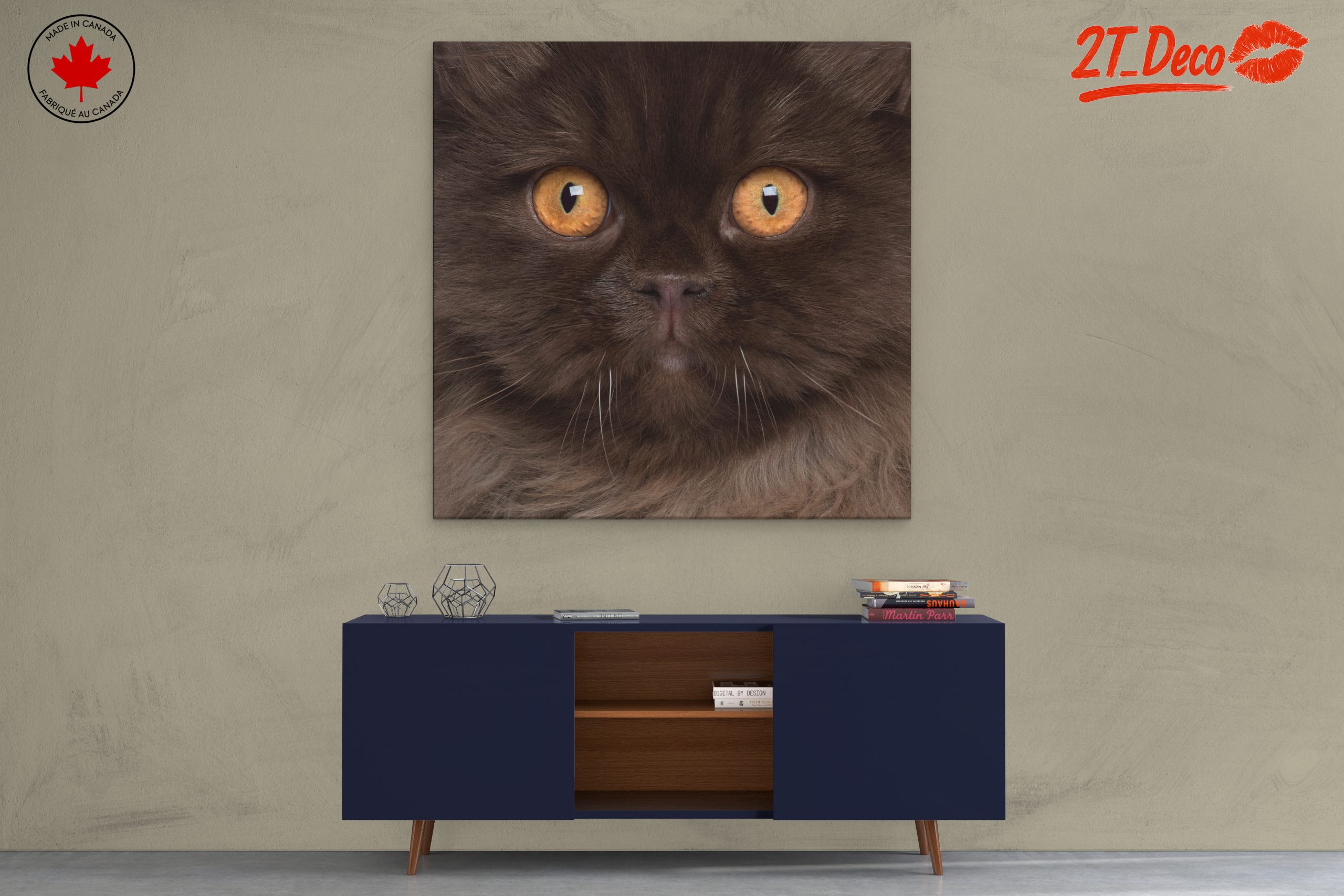 Stunning Cat Portrait with Golden Eyes - Image 3