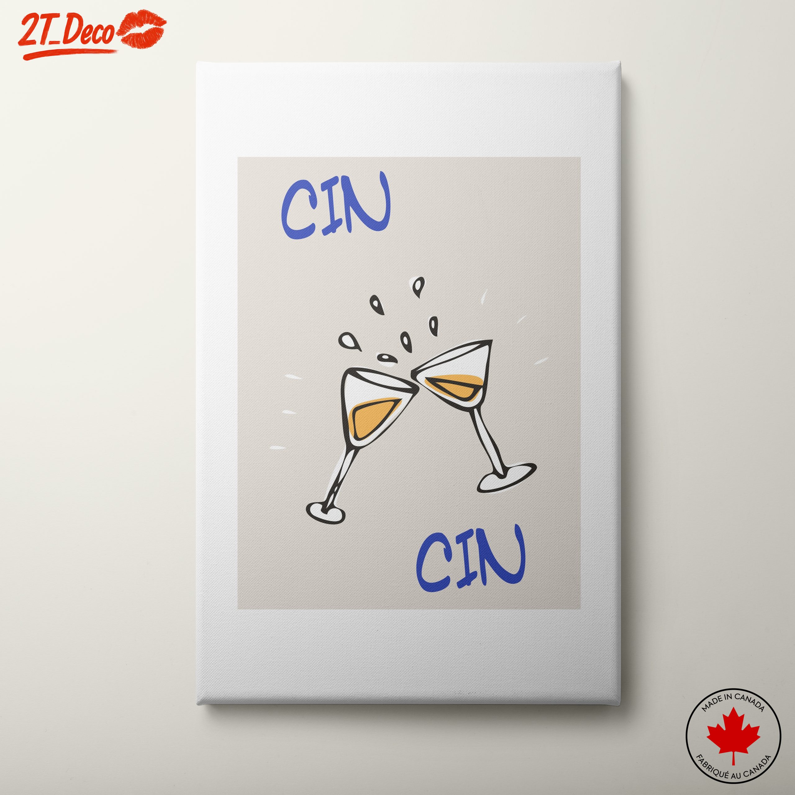 Cheers Celebration Art with Toasting Glasses