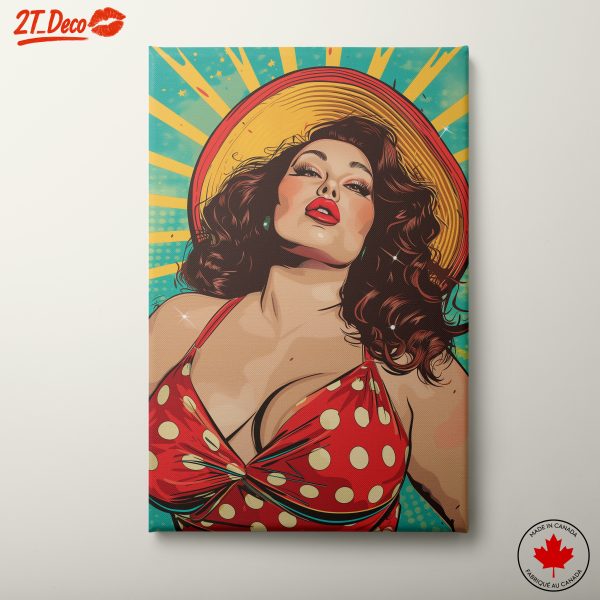 Vintage Pin-Up Art with Bold Colors and Retro Vibes