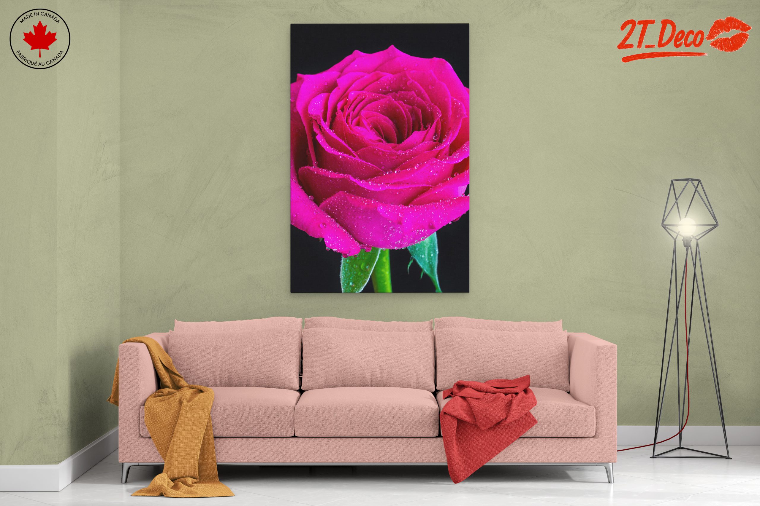 Stunning Pink Rose Flower Art - Image 2