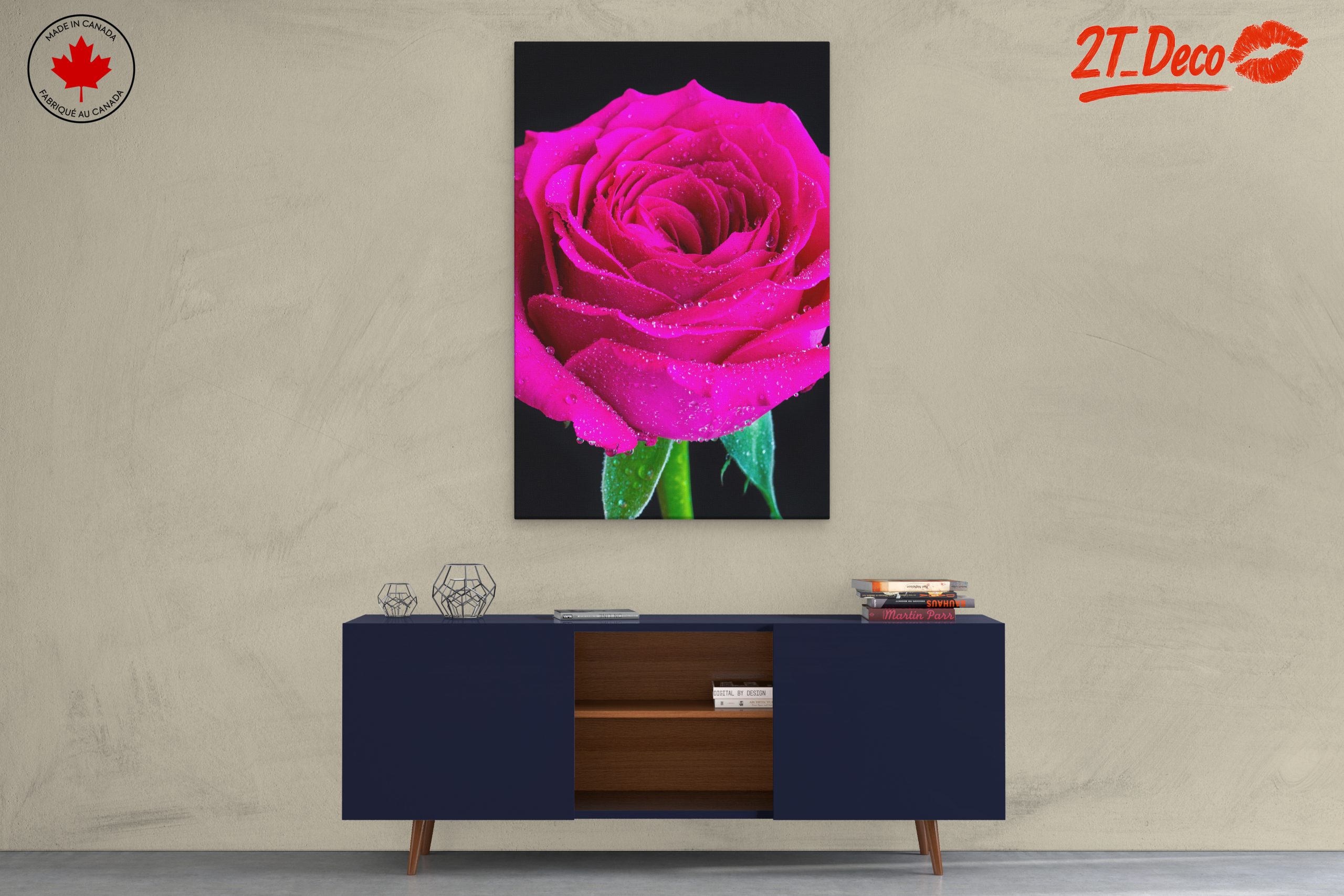 Stunning Pink Rose Flower Art - Image 3